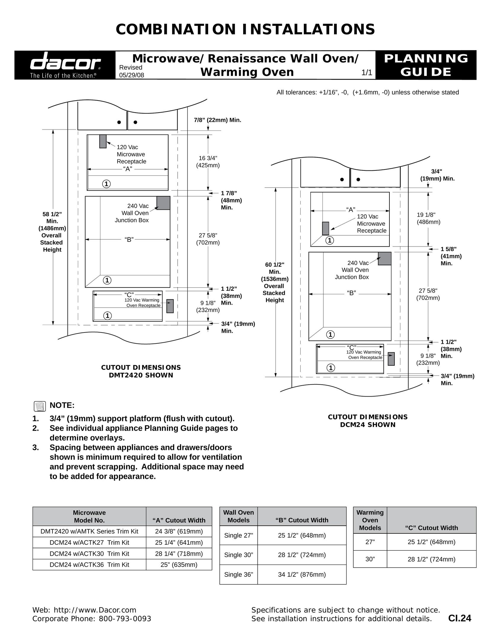 Dacor Single 36" Microwave Oven User Manual