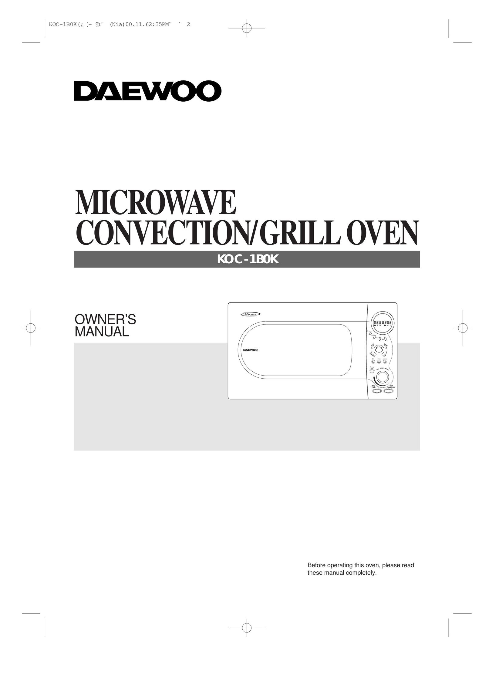 Daewoo KOC-1B0K Microwave Oven User Manual