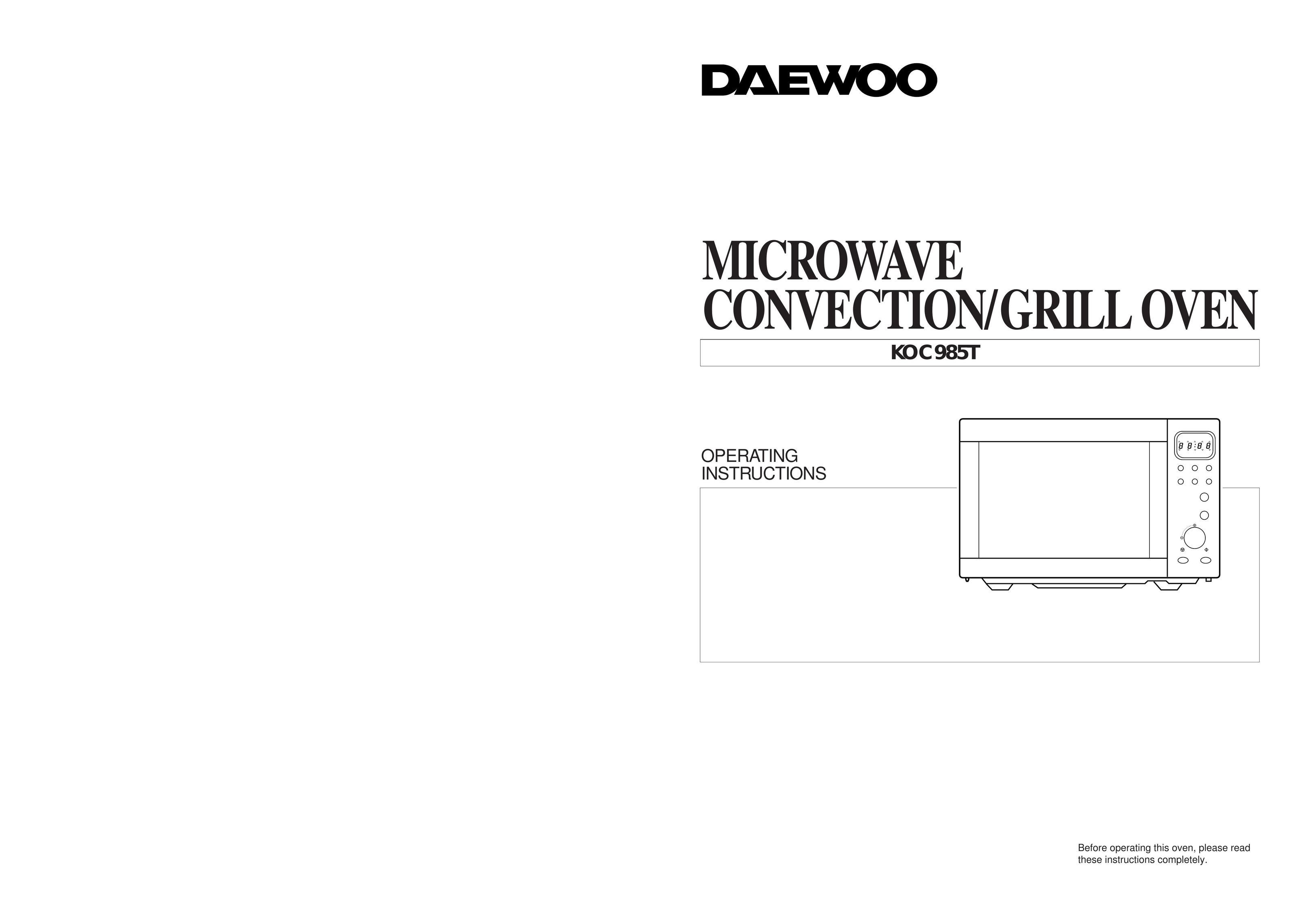 Daewoo KOC985T Microwave Oven User Manual