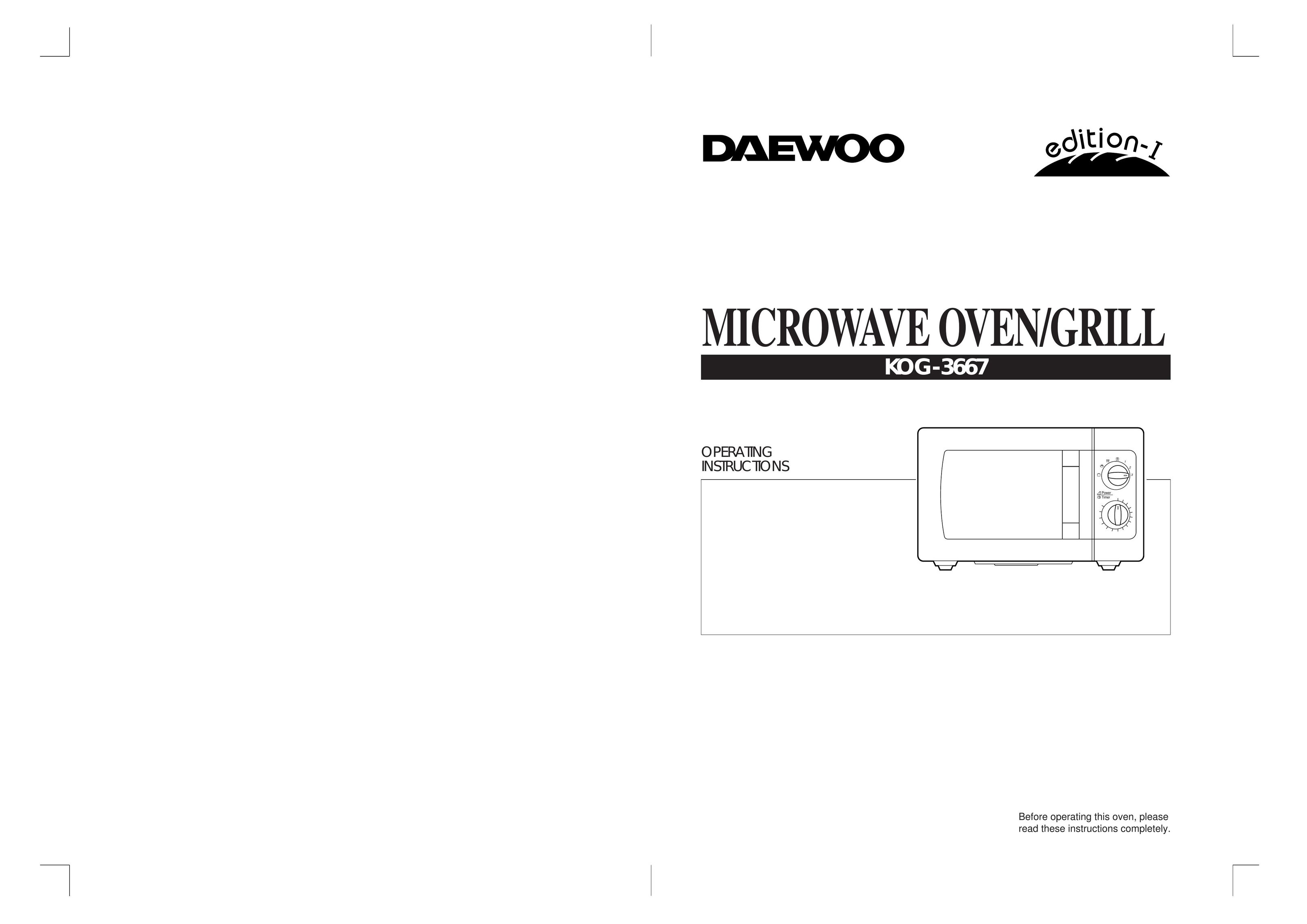 Daewoo KOG-3667 Microwave Oven User Manual