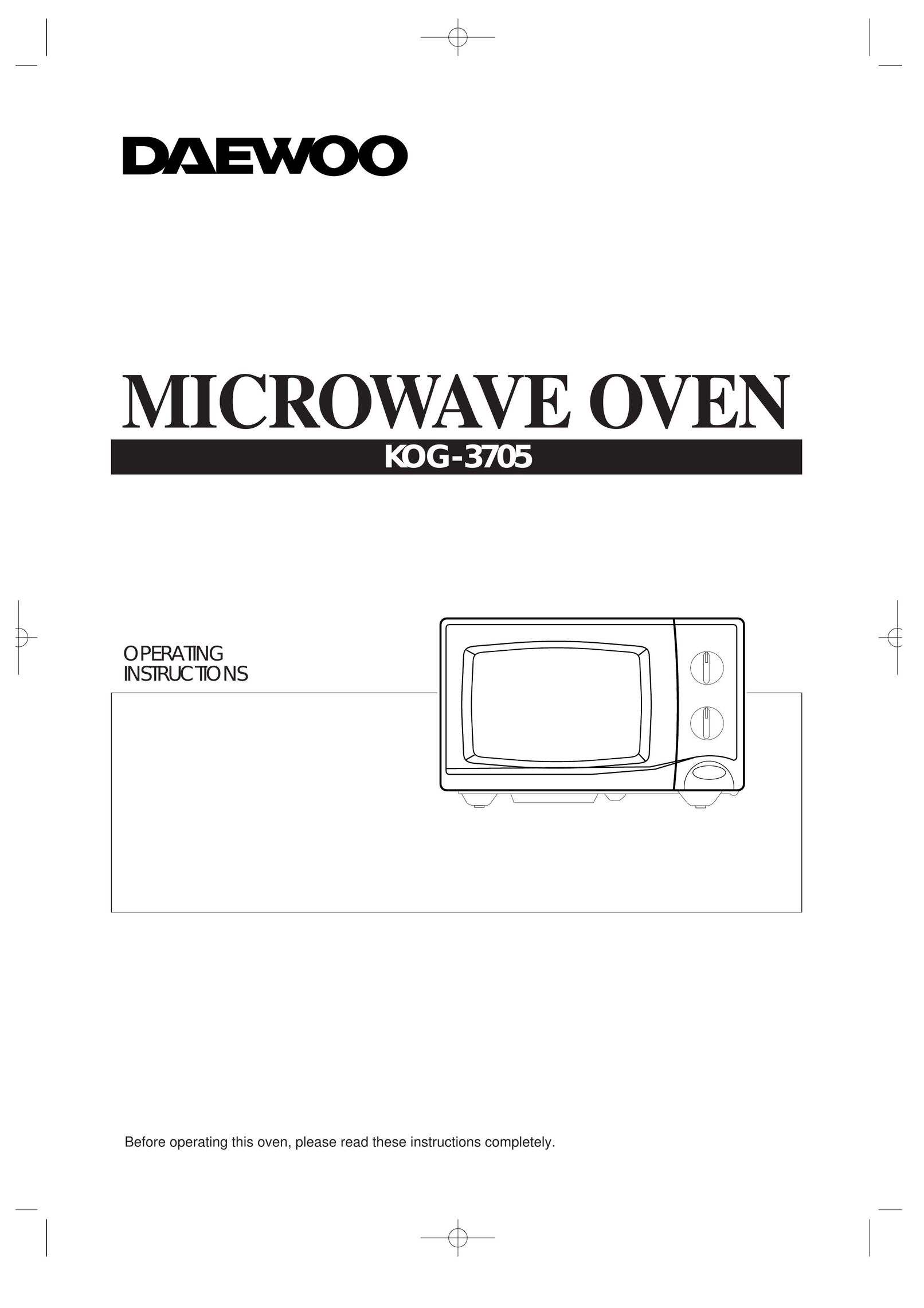 Daewoo KOG-3705 Microwave Oven User Manual