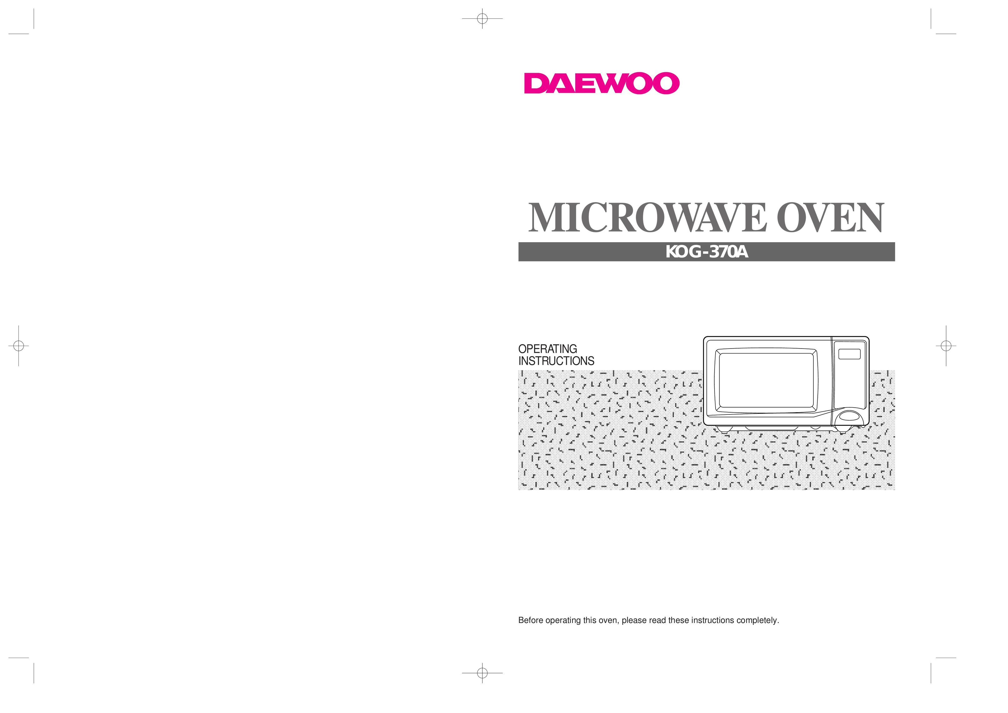 Daewoo KOG-370A Microwave Oven User Manual