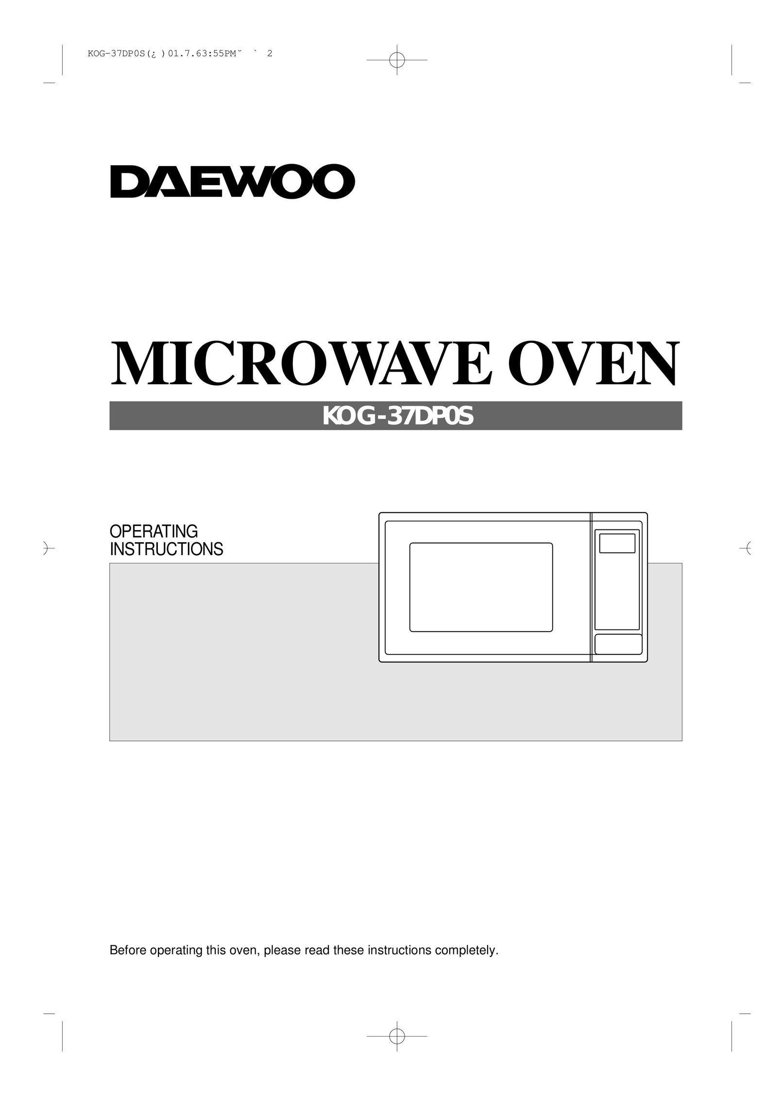 Daewoo KOG-37DP0S Microwave Oven User Manual