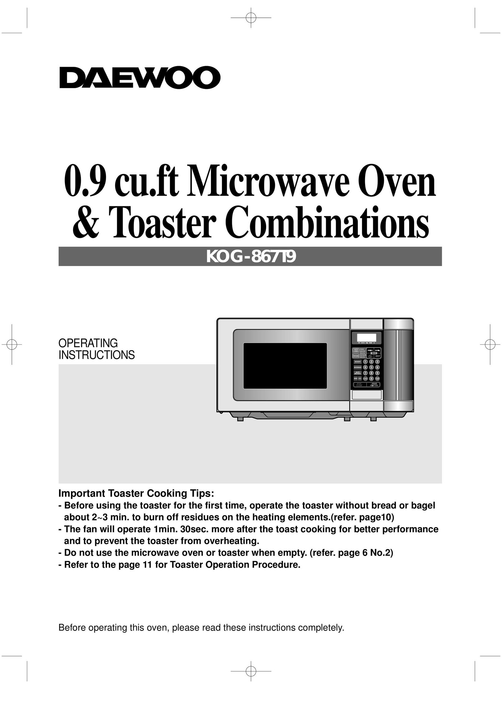 Daewoo KOG-867T9 Microwave Oven User Manual