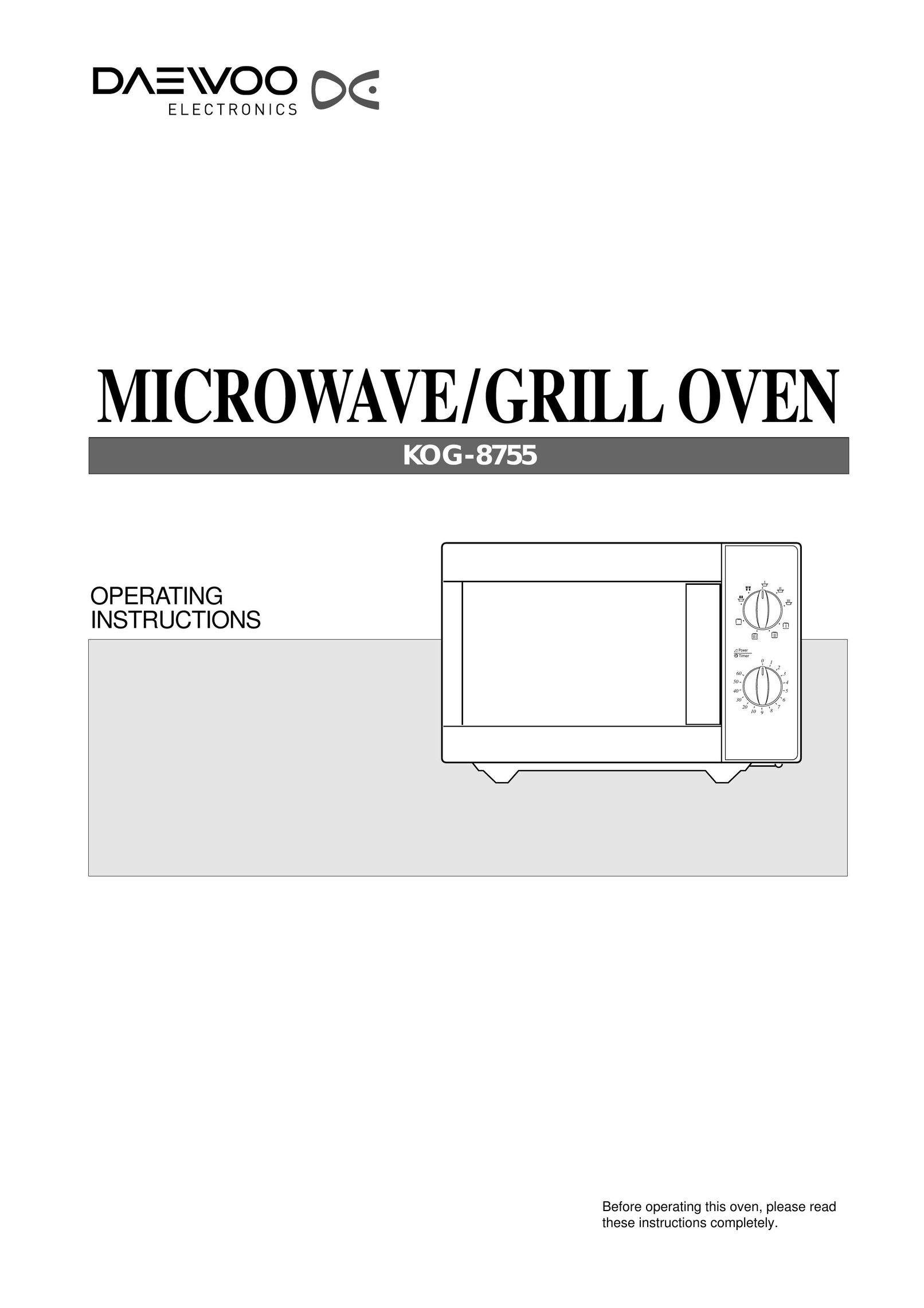 Daewoo KOG-8755 Microwave Oven User Manual