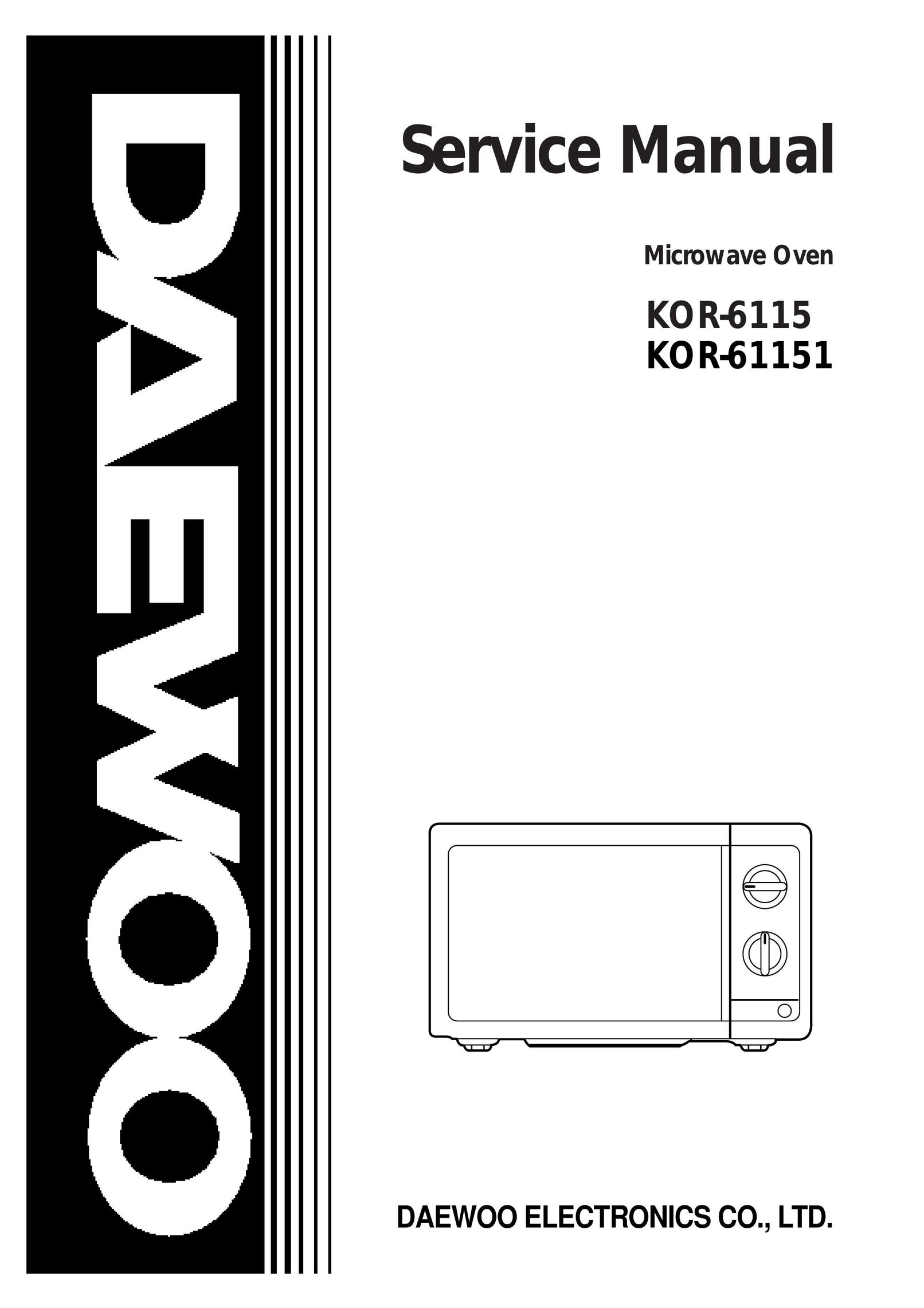 Daewoo KOR-61151 Microwave Oven User Manual