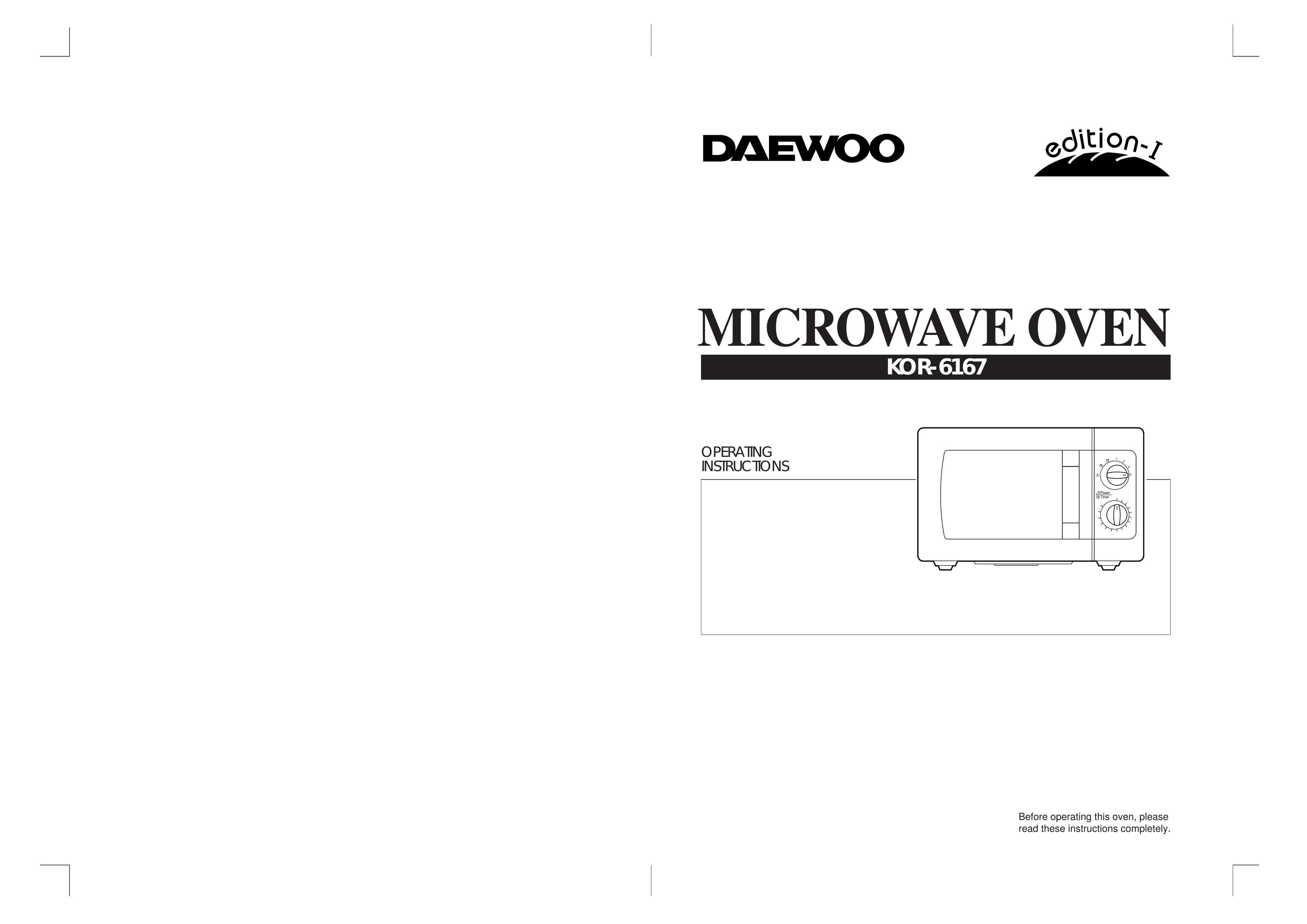 Daewoo KOR-6167 Microwave Oven User Manual