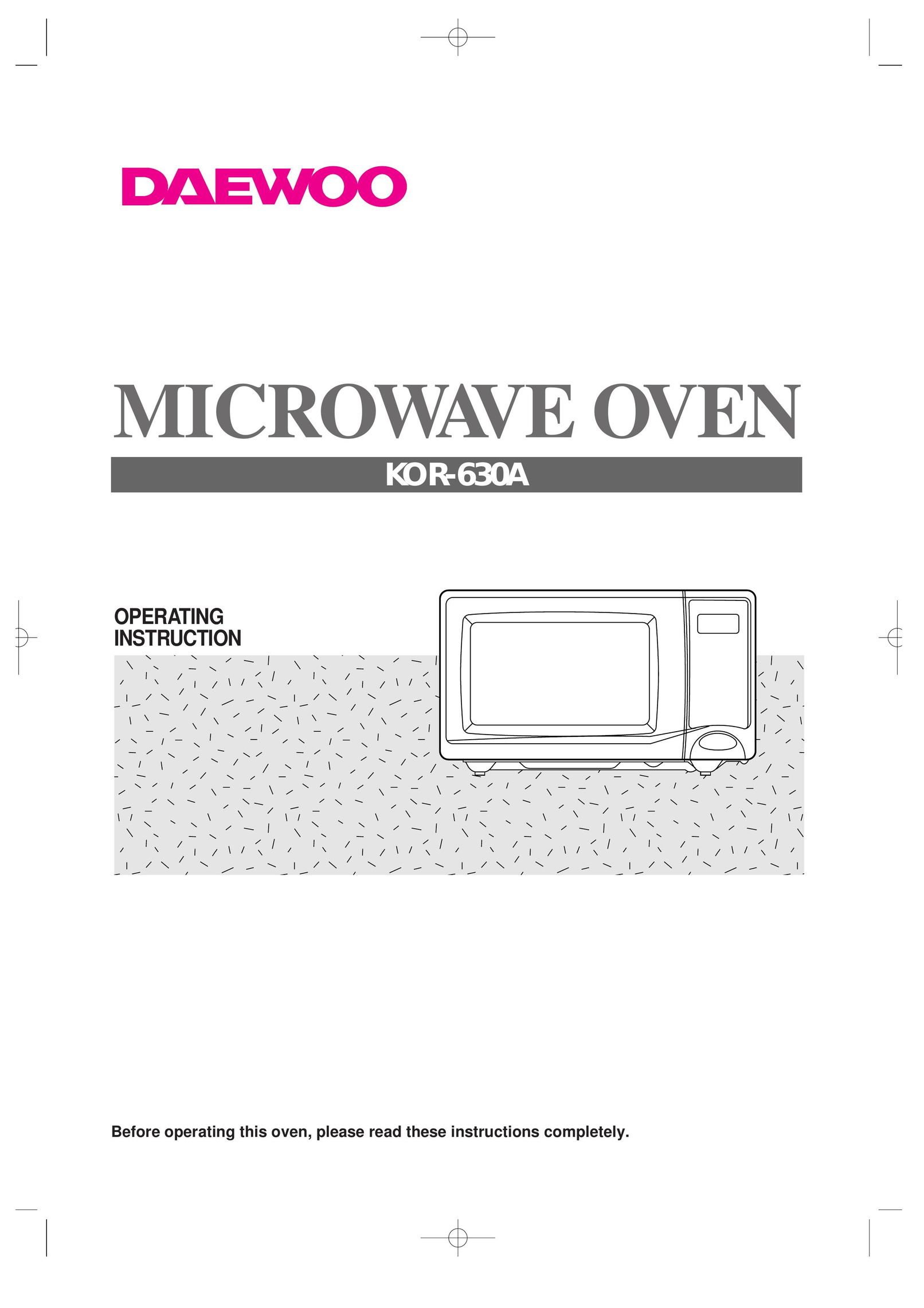 Daewoo KOR-630A Microwave Oven User Manual