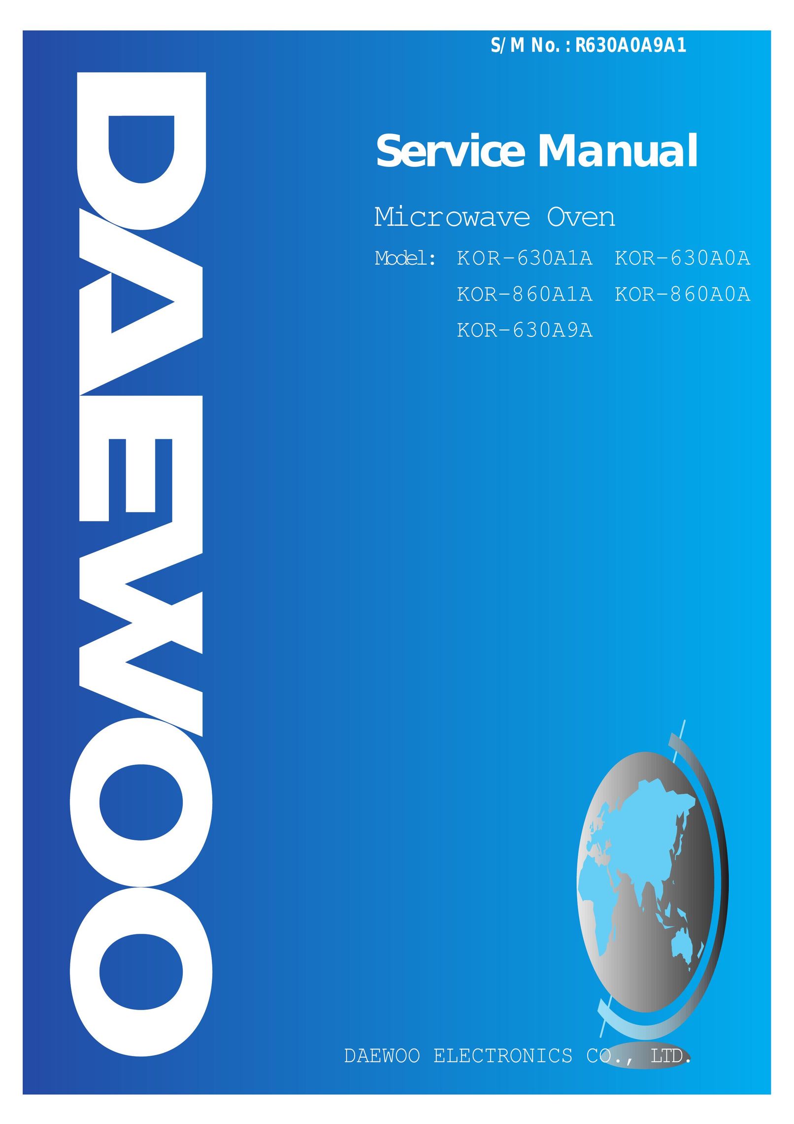 Daewoo KOR-630A1A Microwave Oven User Manual