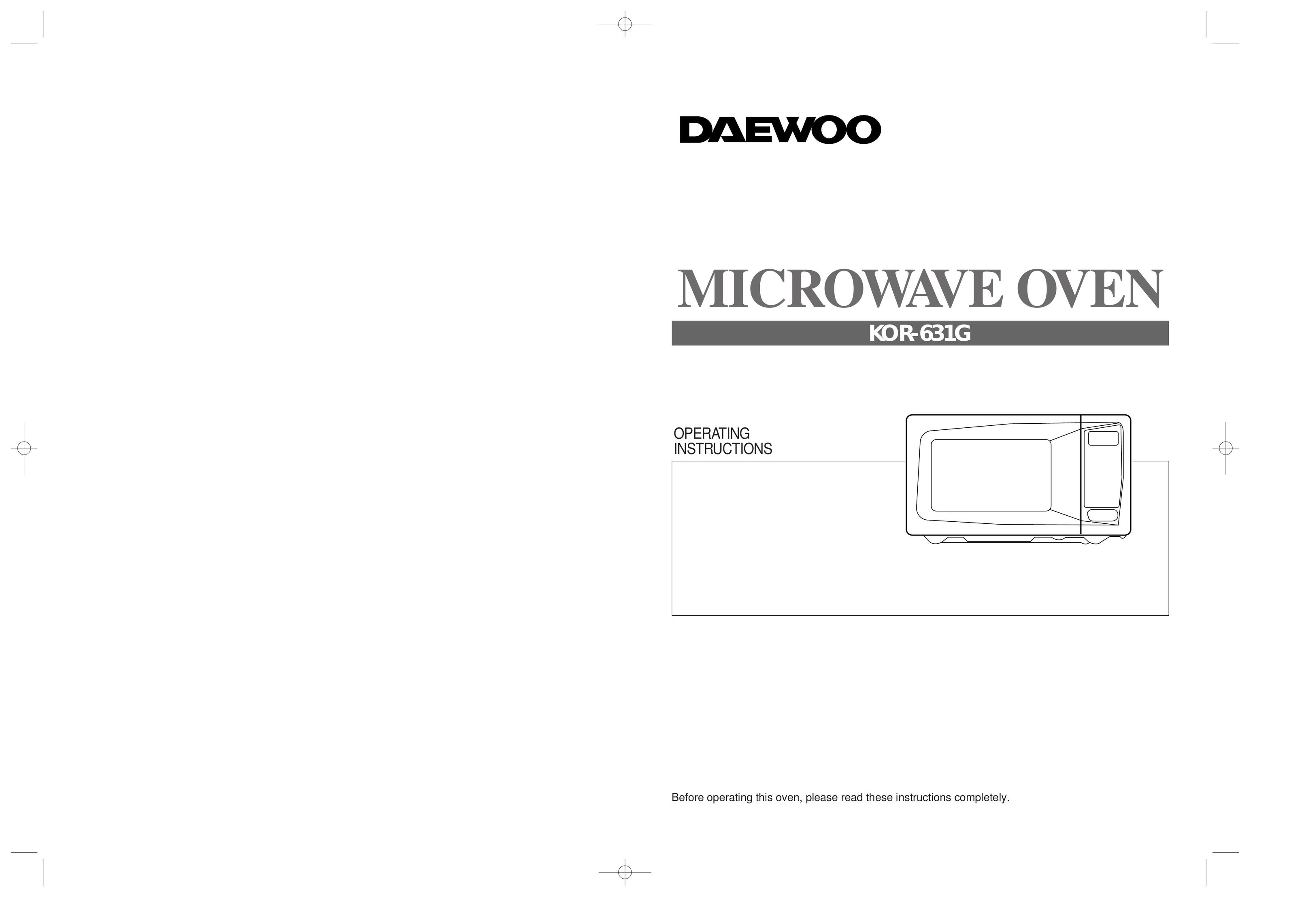 Daewoo KOR-631G Microwave Oven User Manual