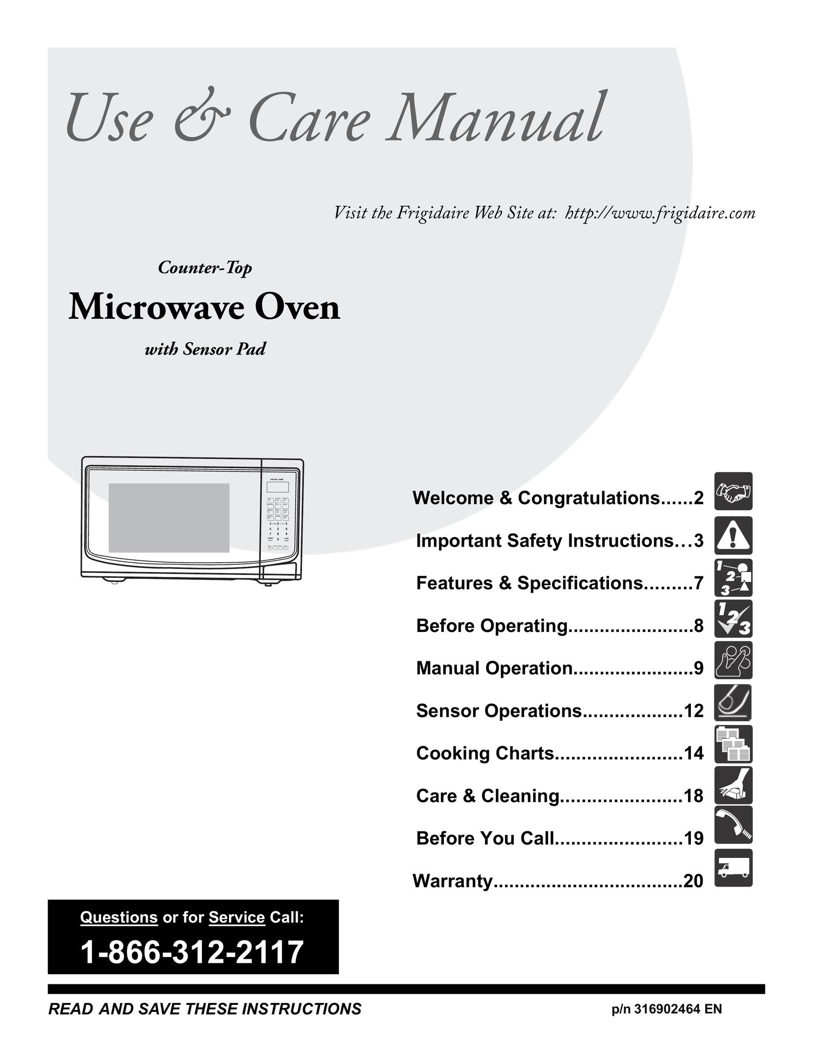 Frigidaire FFCE1431LW Microwave Oven User Manual