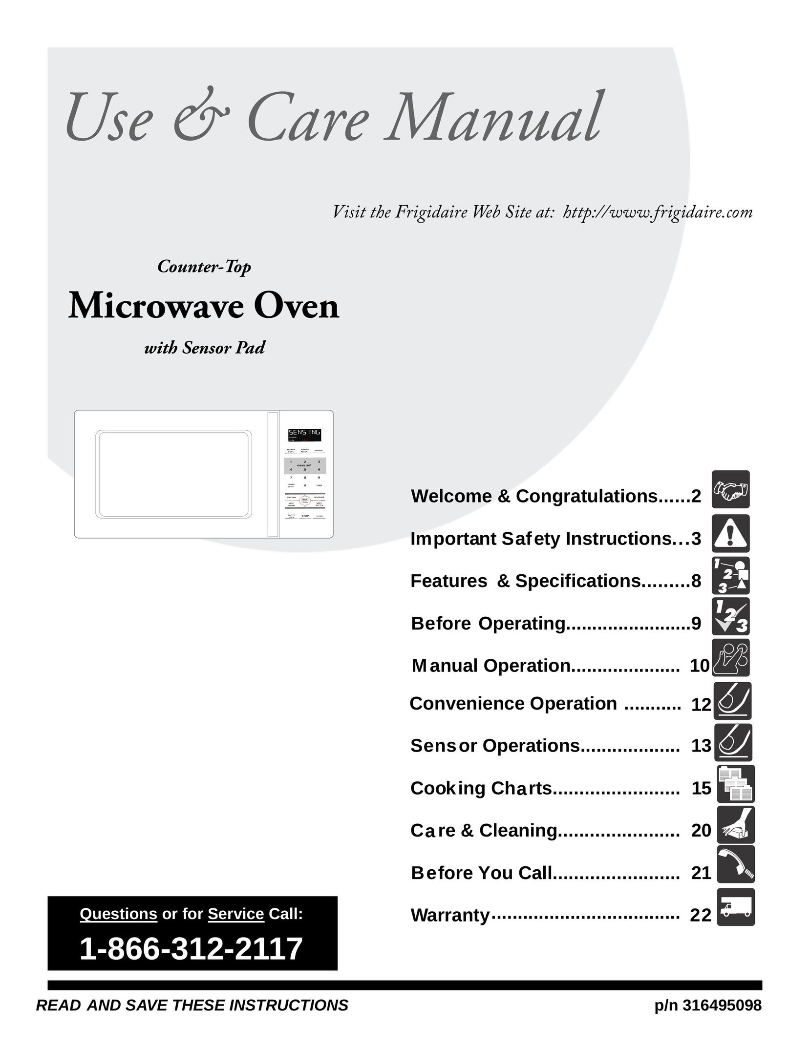 Frigidaire FFCE2238LB Microwave Oven User Manual