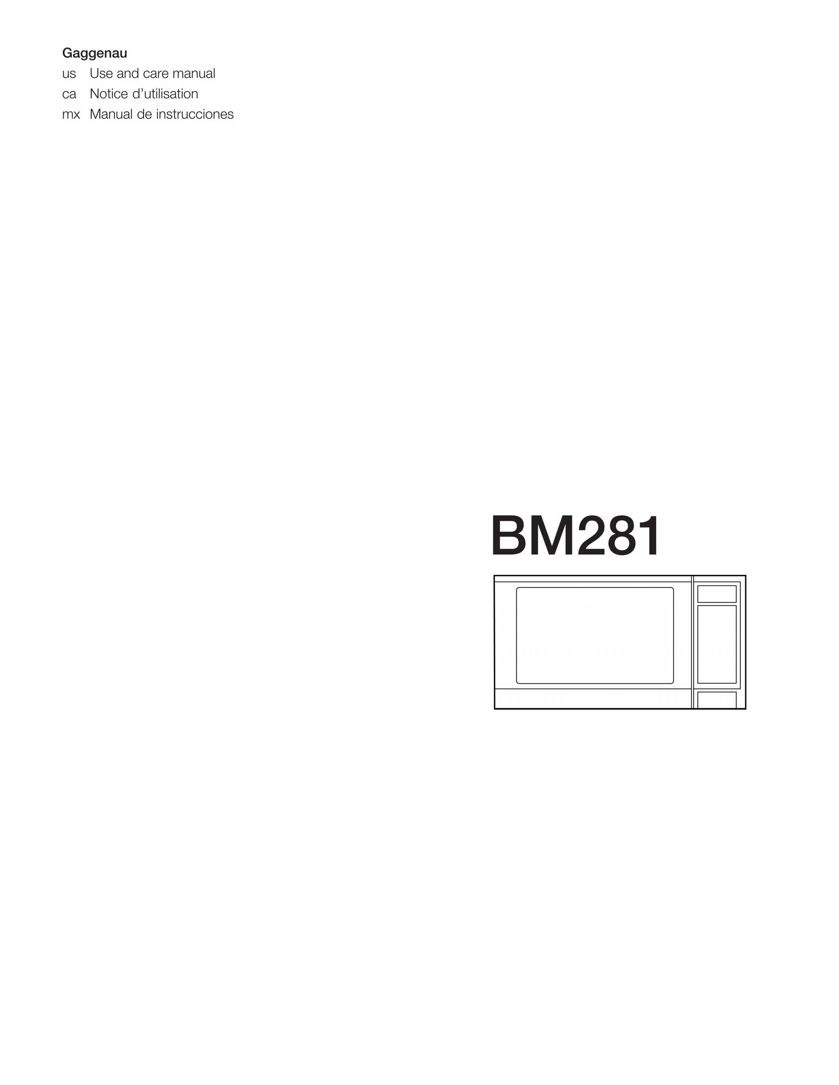Gaggenau BM281 Microwave Oven User Manual