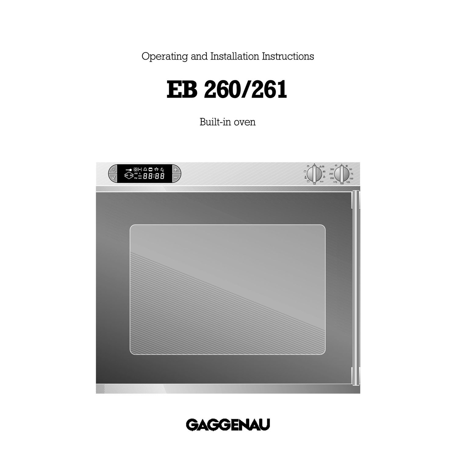 Gaggenau EB 260/261 Microwave Oven User Manual