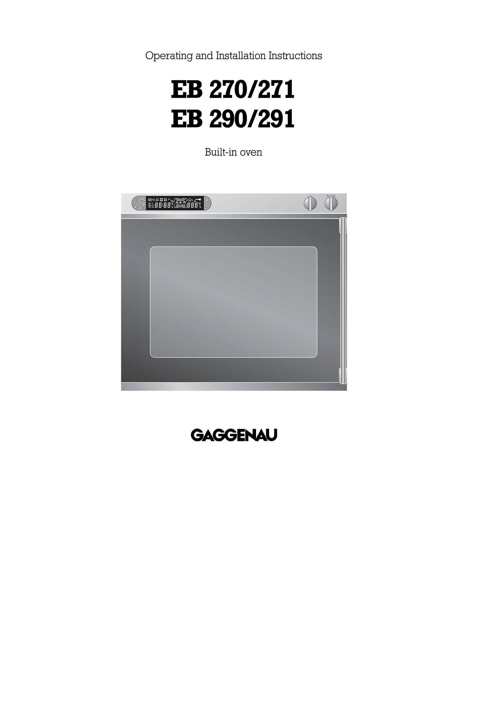 Gaggenau EB 290/291 Microwave Oven User Manual
