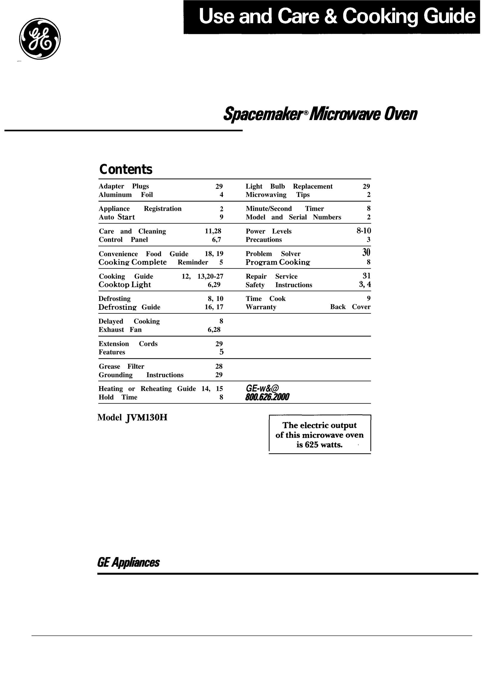 GE 164 D20~PO19 Microwave Oven User Manual