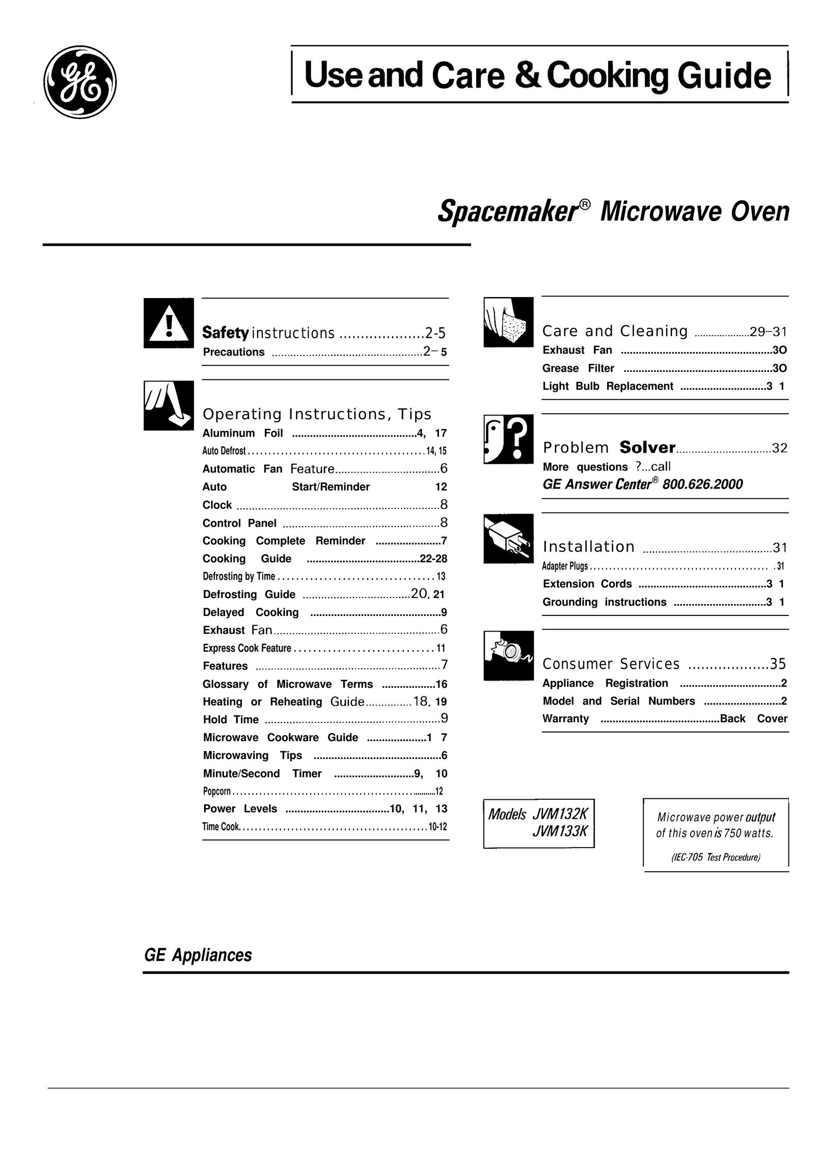 GE 164 D2588P088 Microwave Oven User Manual