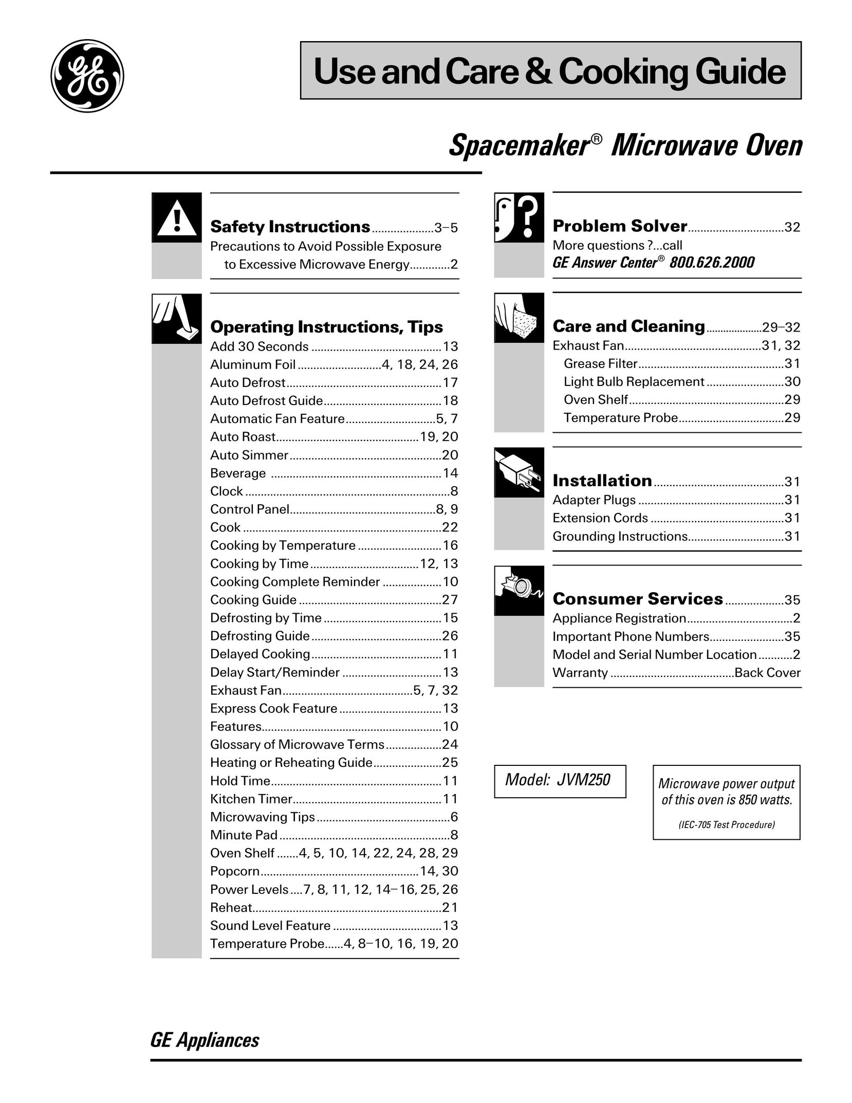 GE 164D2966P142 Microwave Oven User Manual