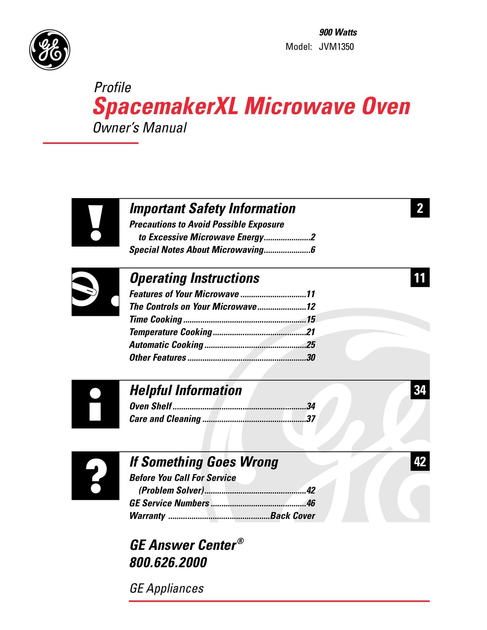 GE 164D2966P212 Microwave Oven User Manual