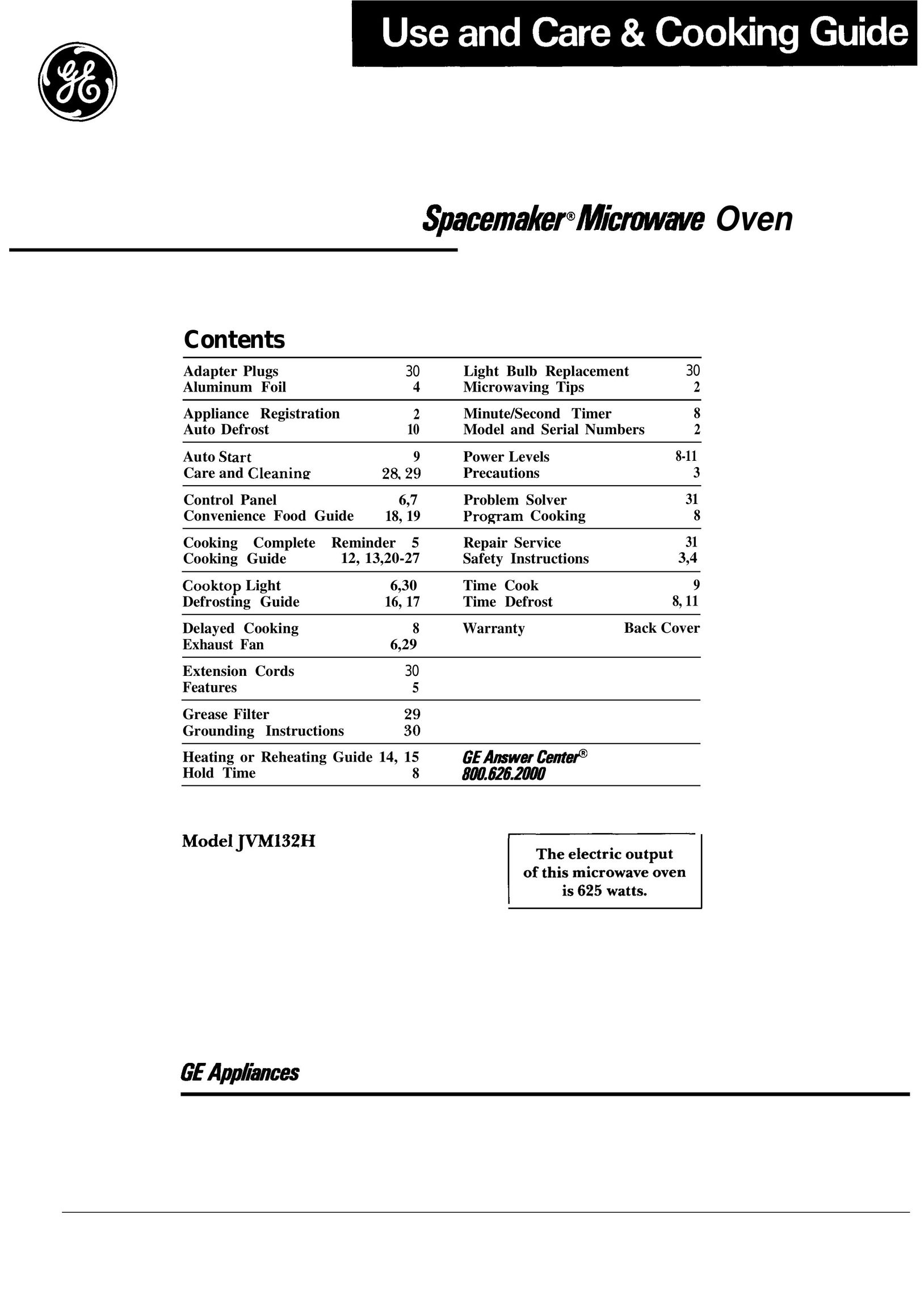GE 49-8028 Microwave Oven User Manual