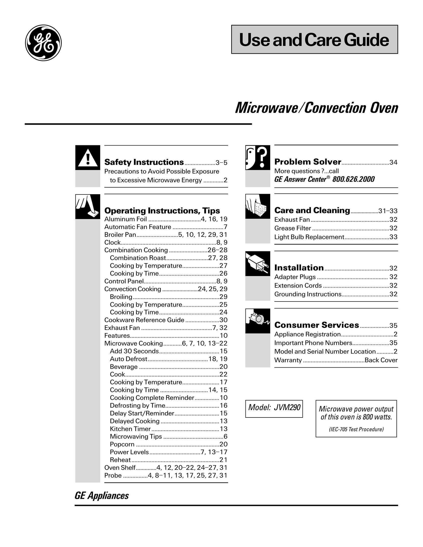 GE 49-8627 Microwave Oven User Manual