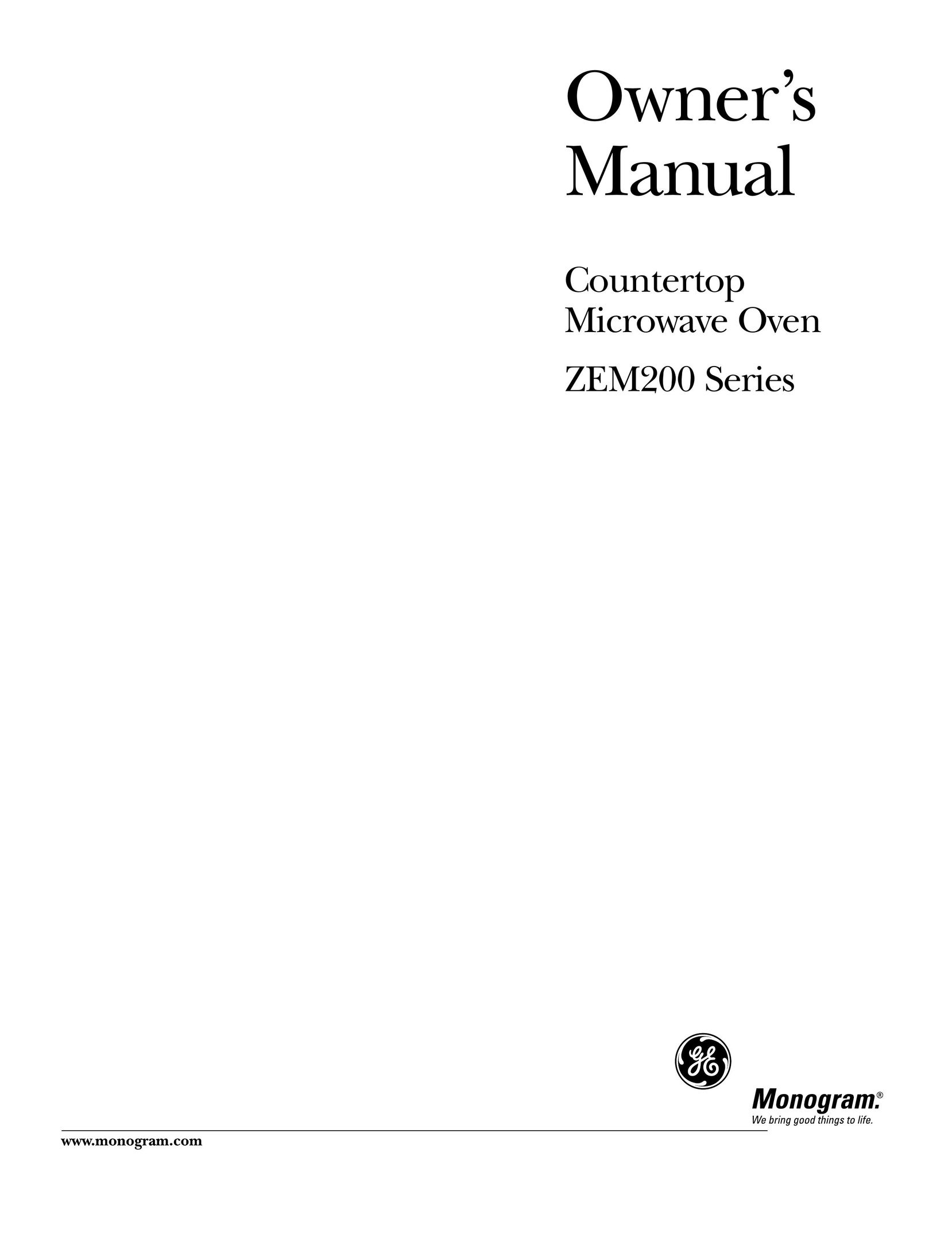 GE Monogram ZEM200 Microwave Oven User Manual