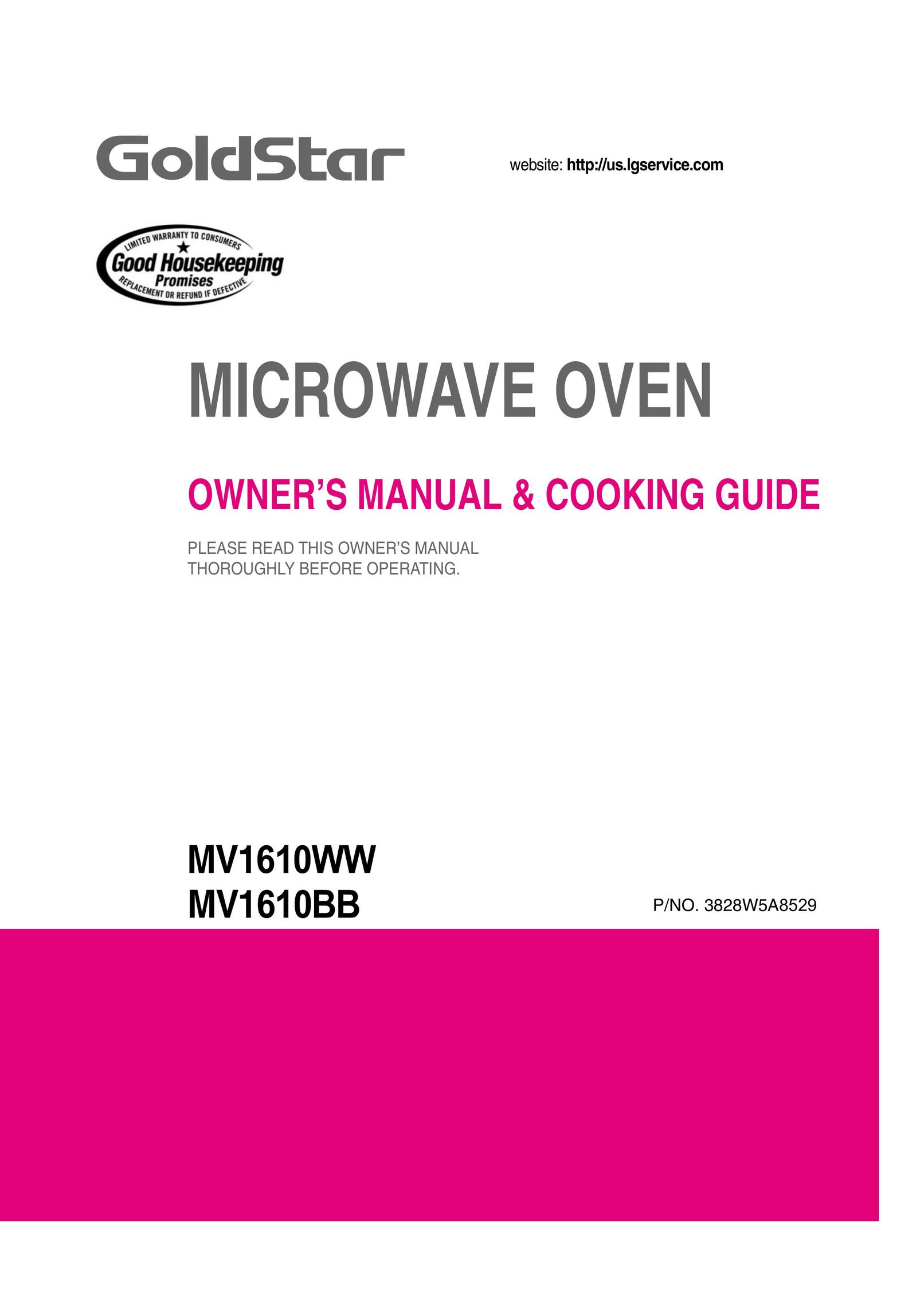 Goldstar MV1610WW Microwave Oven User Manual