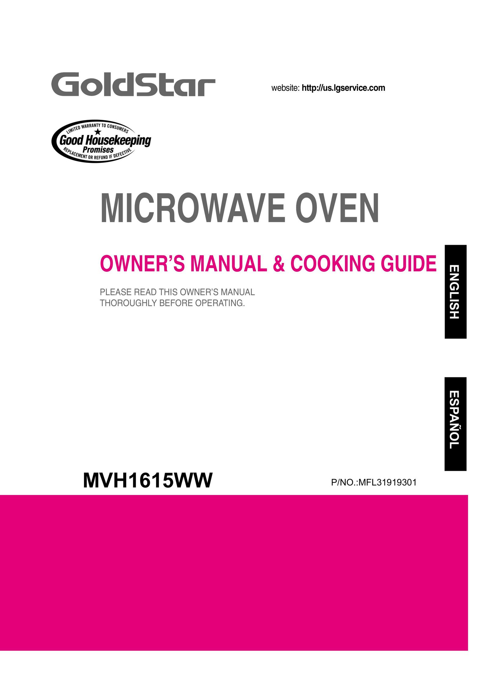 Goldstar MVH1615WW Microwave Oven User Manual