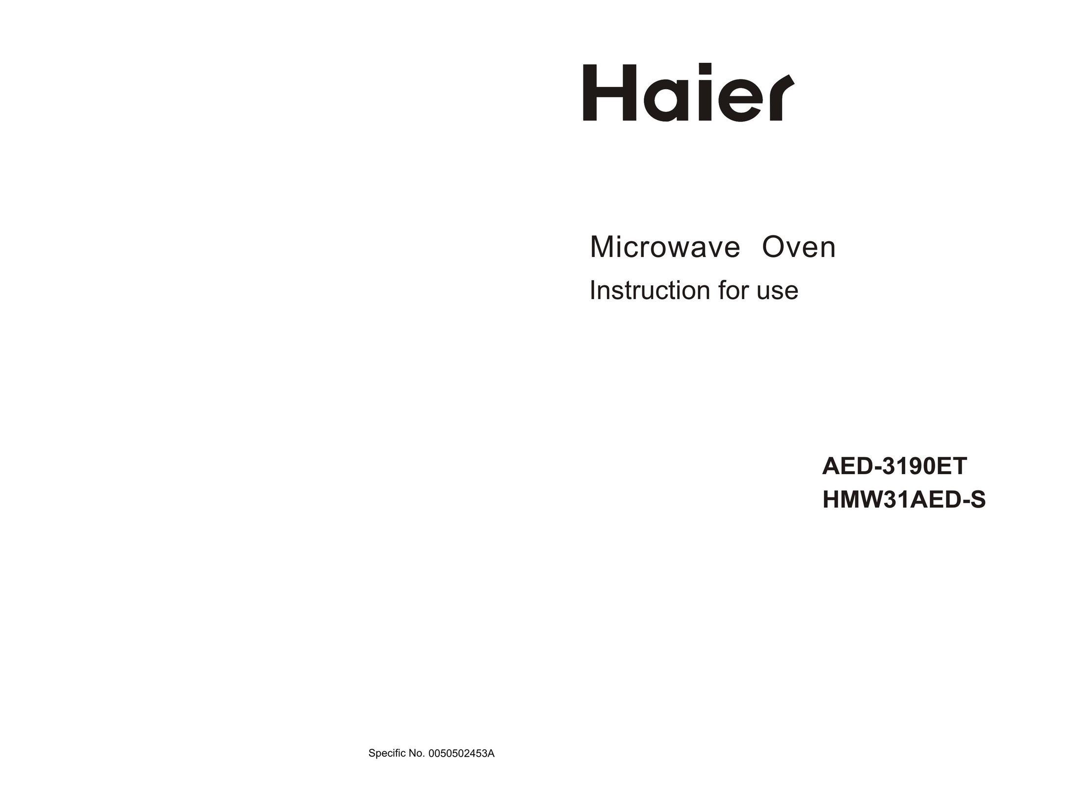Haier AED-3190ET Microwave Oven User Manual