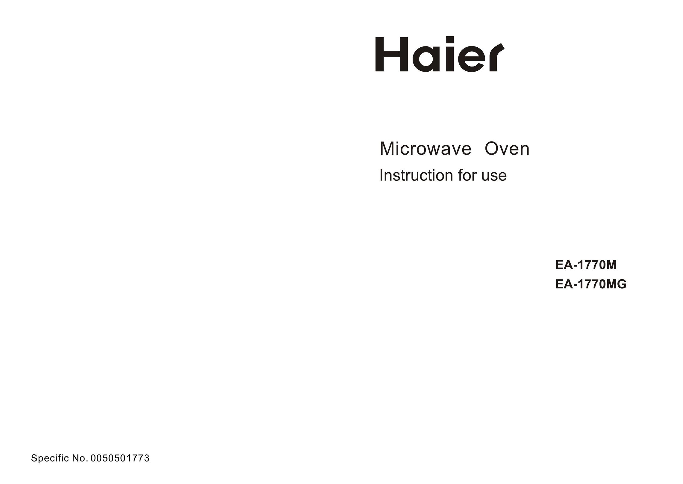Haier EA-1770M Microwave Oven User Manual