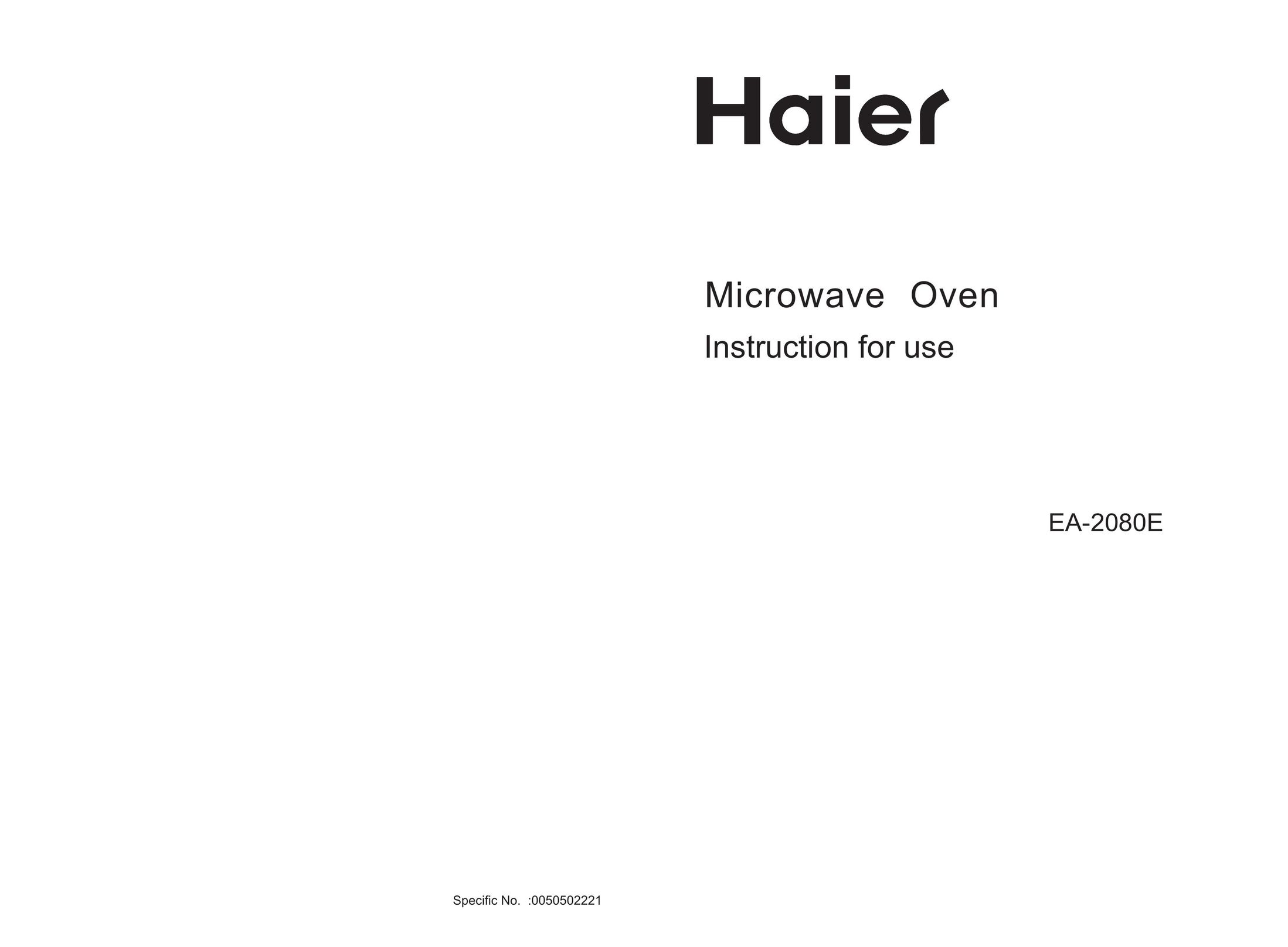 Haier EA-2080E Microwave Oven User Manual