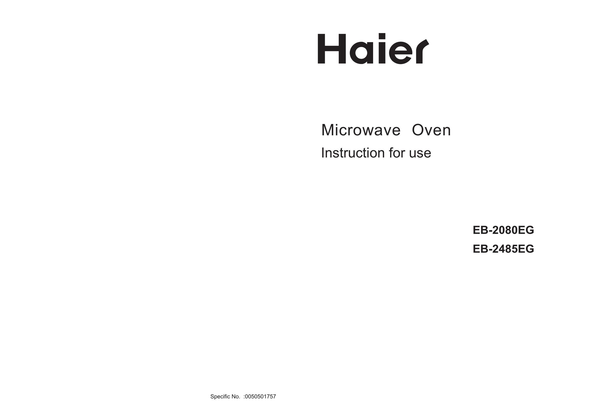 Haier EB-2080EG Microwave Oven User Manual