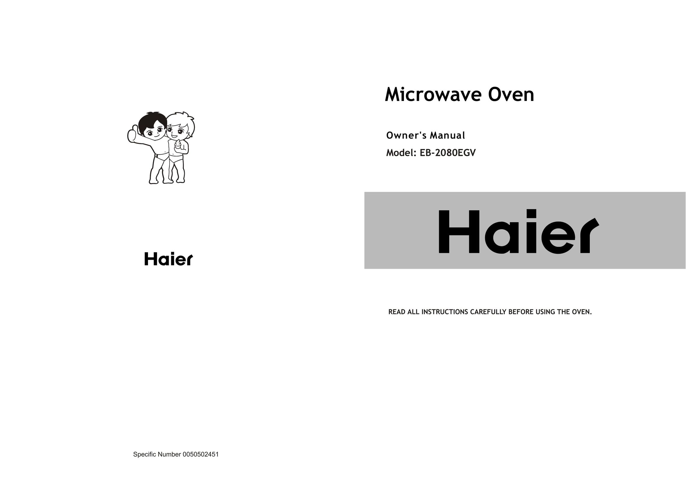 Haier EB-2080EGV Microwave Oven User Manual