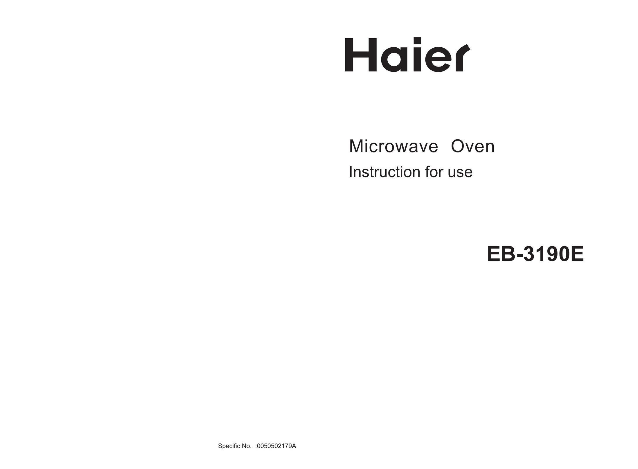 Haier EB-3190E Microwave Oven User Manual