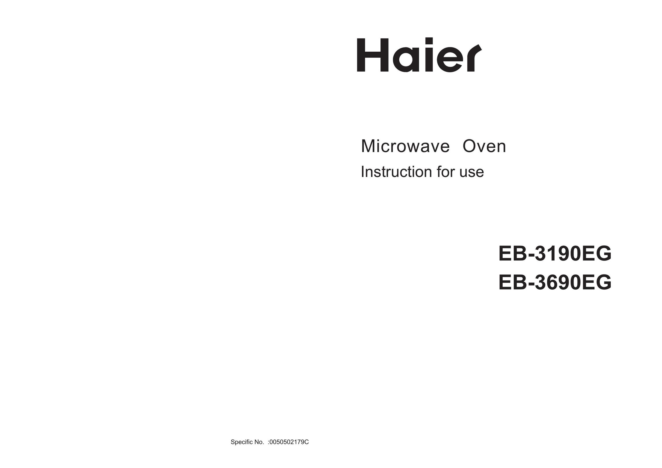 Haier EB-3190EG Microwave Oven User Manual