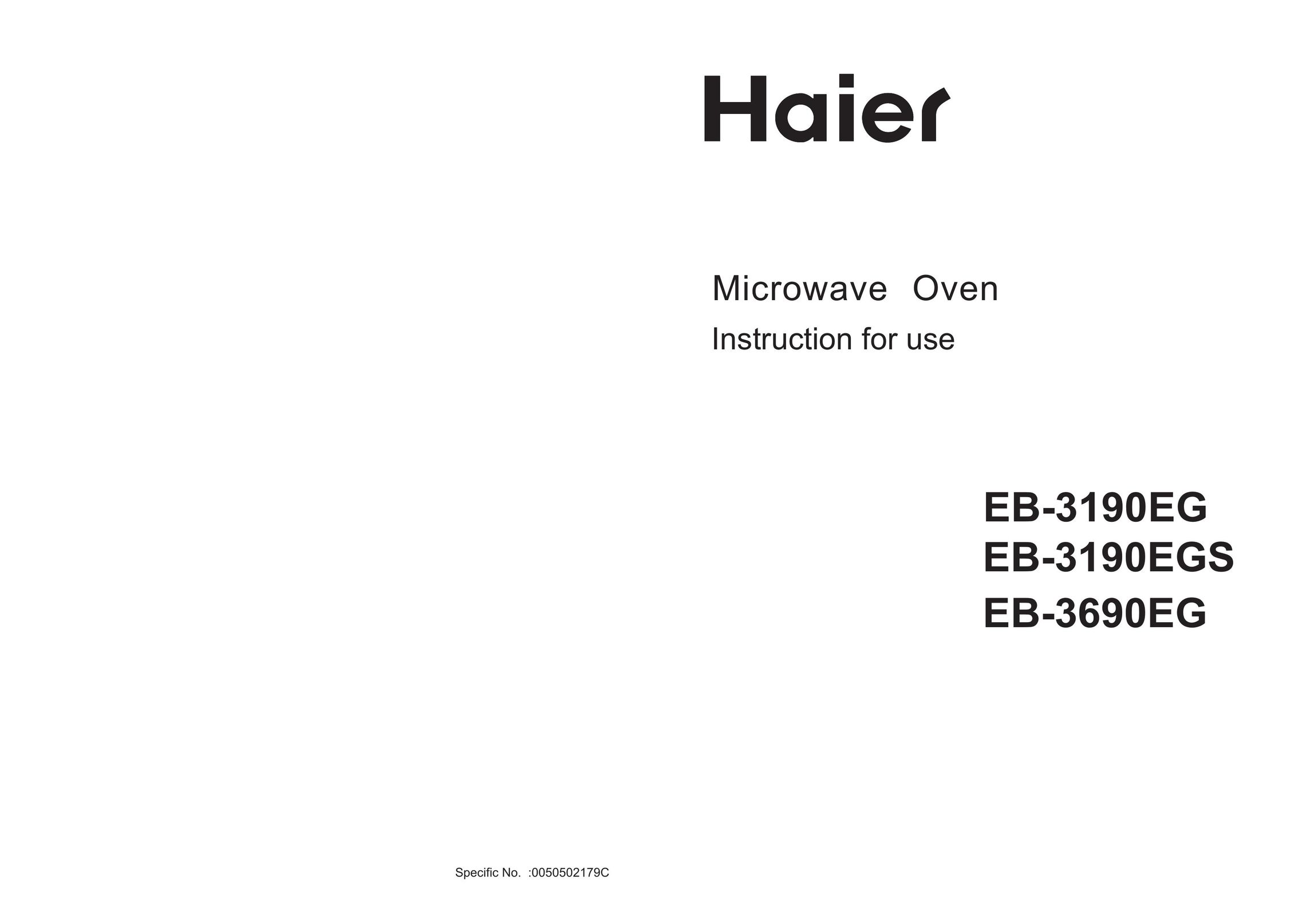Haier EB-3190EGS Microwave Oven User Manual