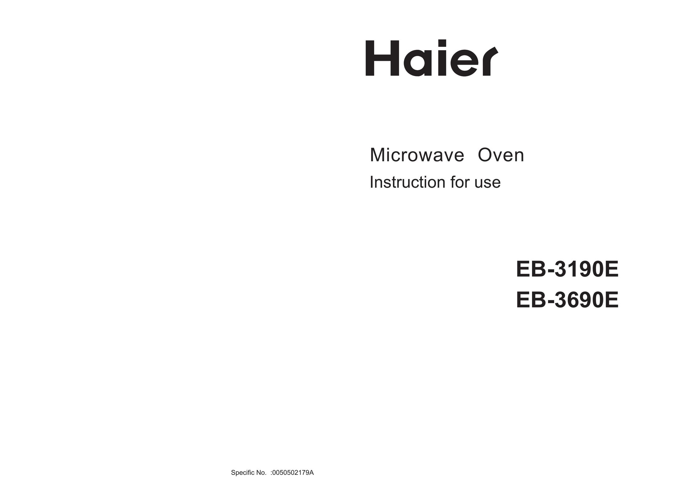 Haier EB-3690E Microwave Oven User Manual