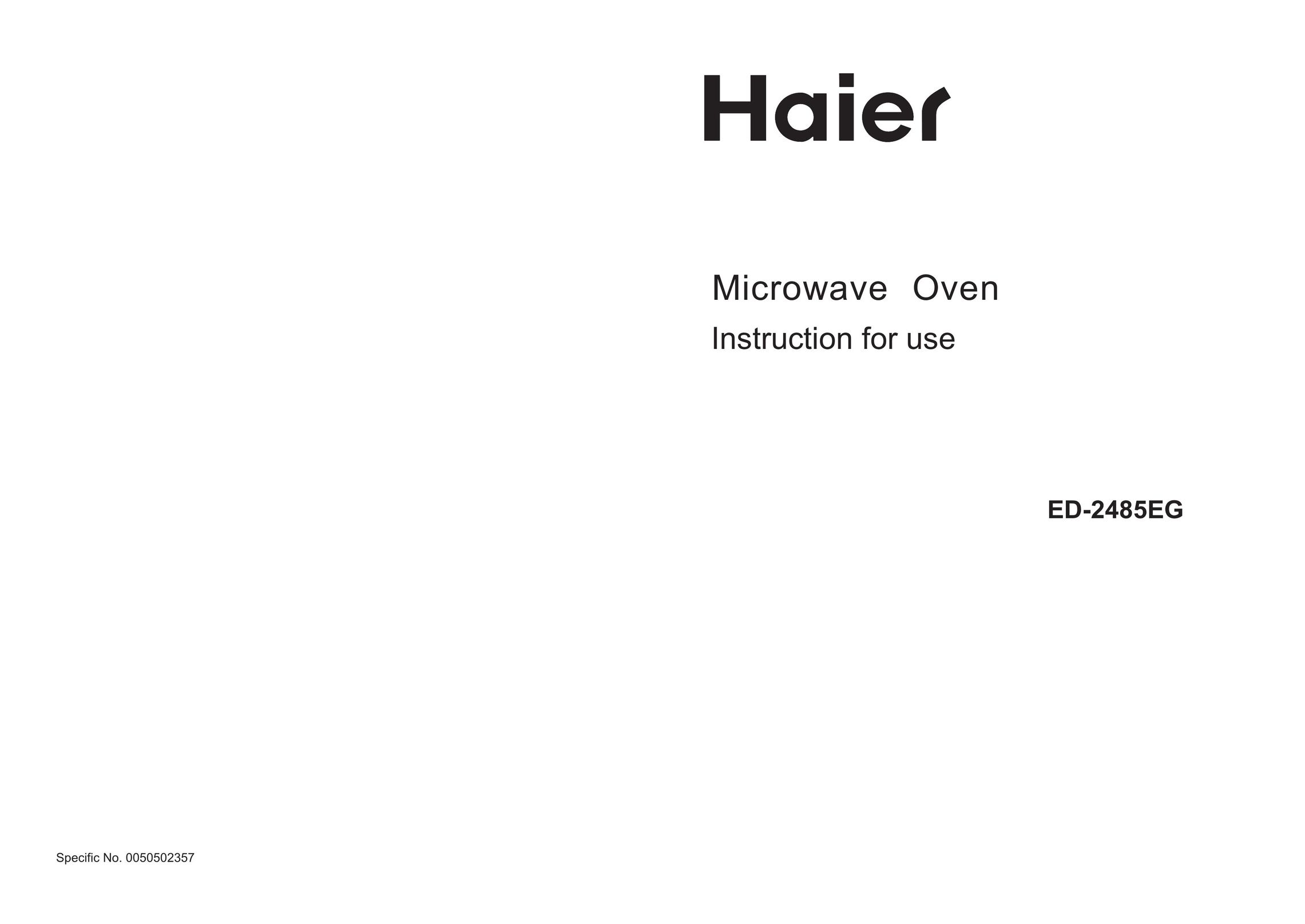 Haier ED-2485EG Microwave Oven User Manual