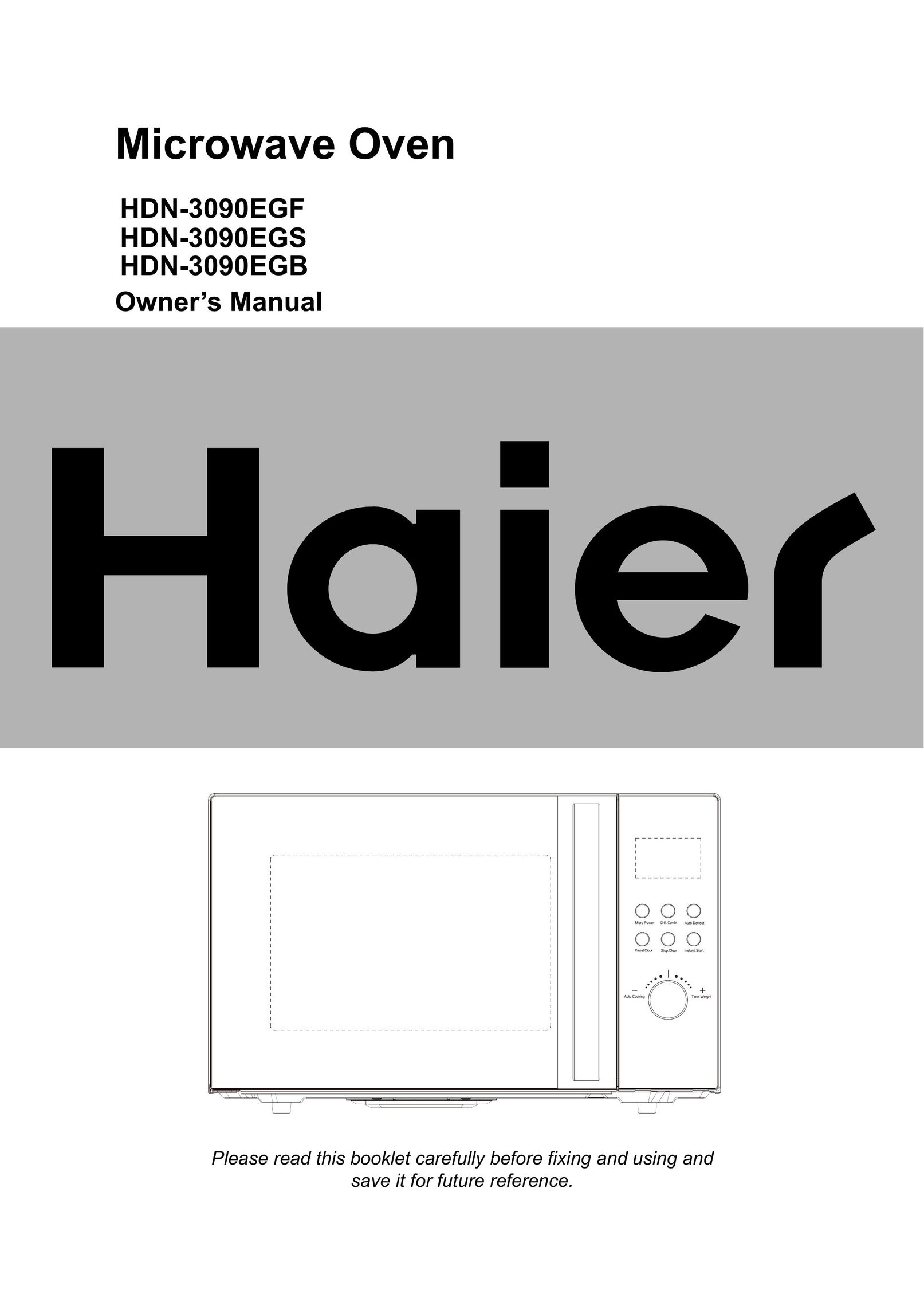 Haier HDN-3090EGB Microwave Oven User Manual