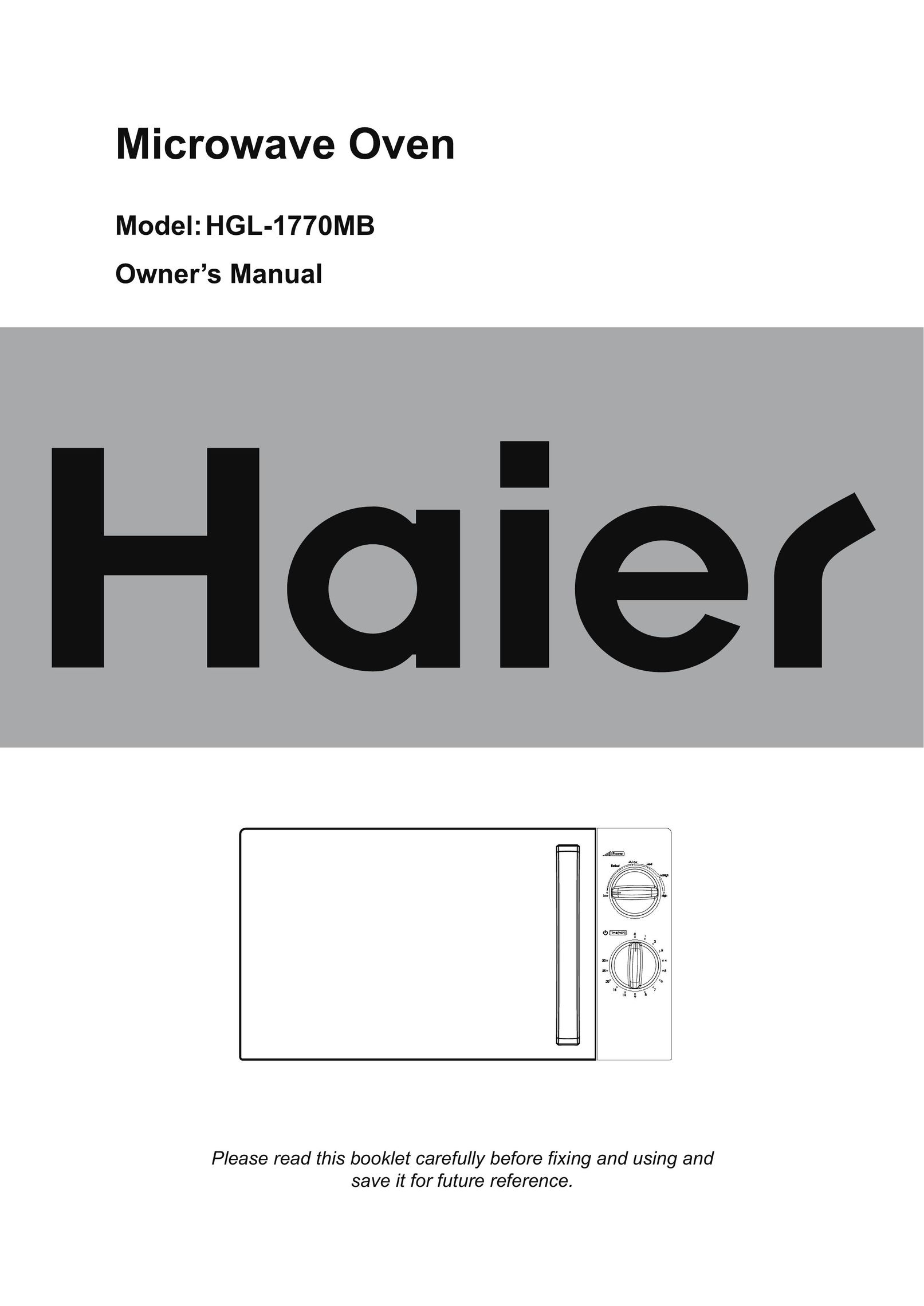 Haier HGL-1770MB Microwave Oven User Manual