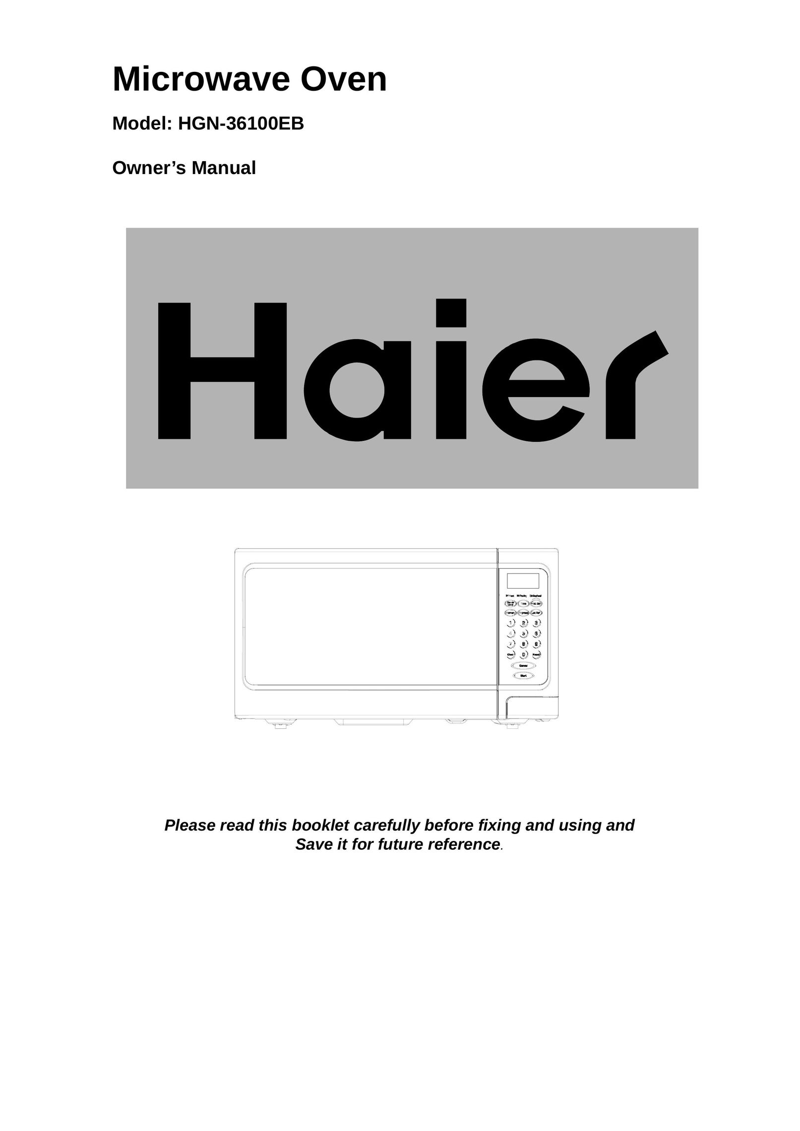 Haier HGN-36100EB Microwave Oven User Manual