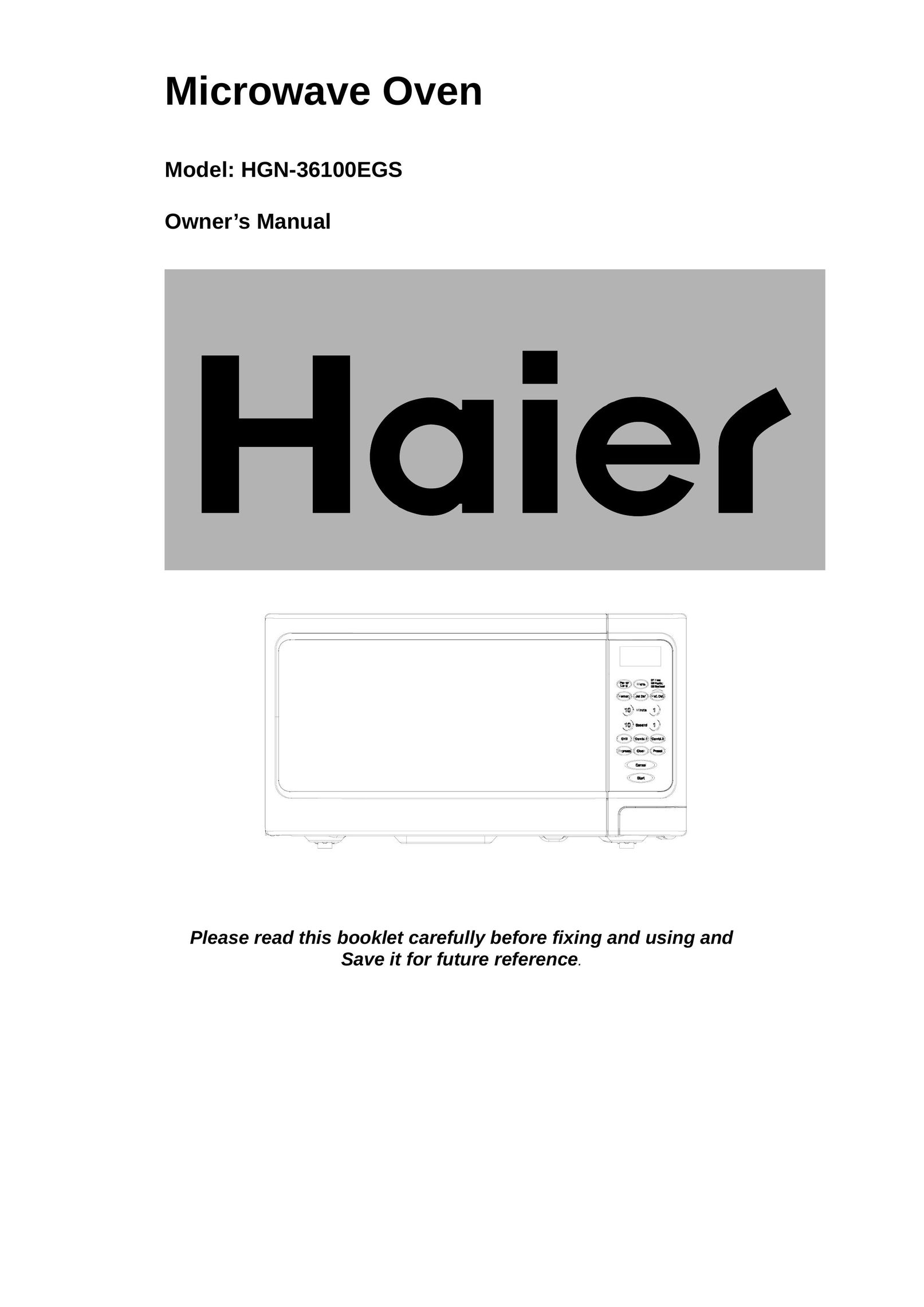Haier HGN-36100EGS Microwave Oven User Manual