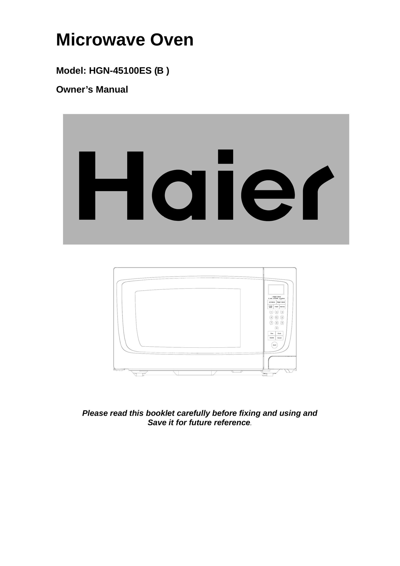 Haier HGN-45100ES ( B ) Microwave Oven User Manual