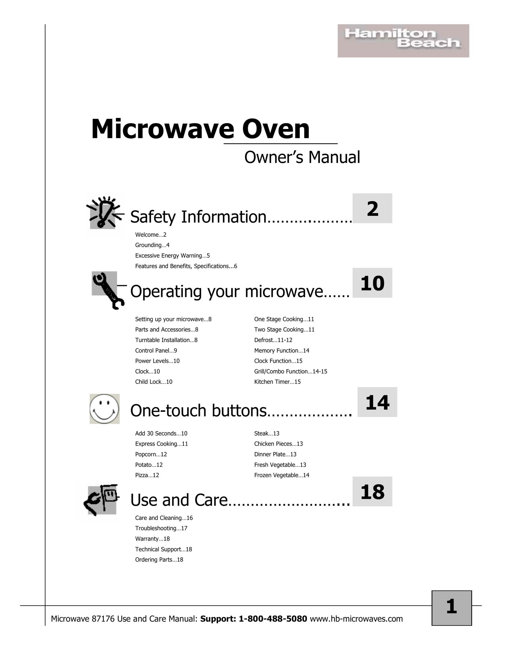 Hamilton Beach 87176 Microwave Oven User Manual