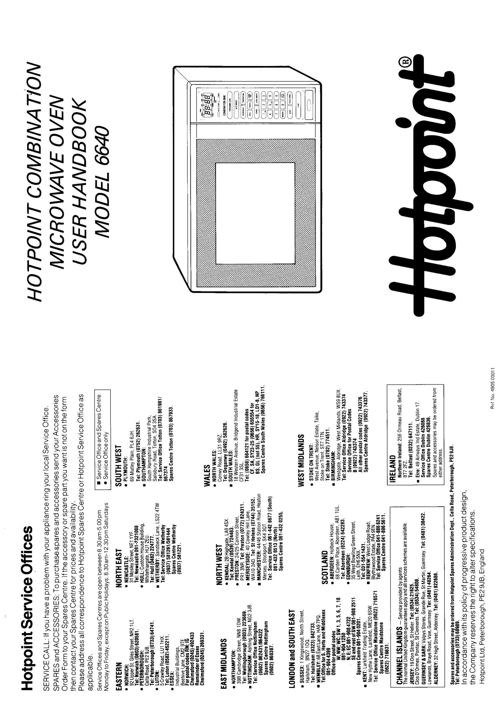 Hotpoint 6640 Microwave Oven User Manual
