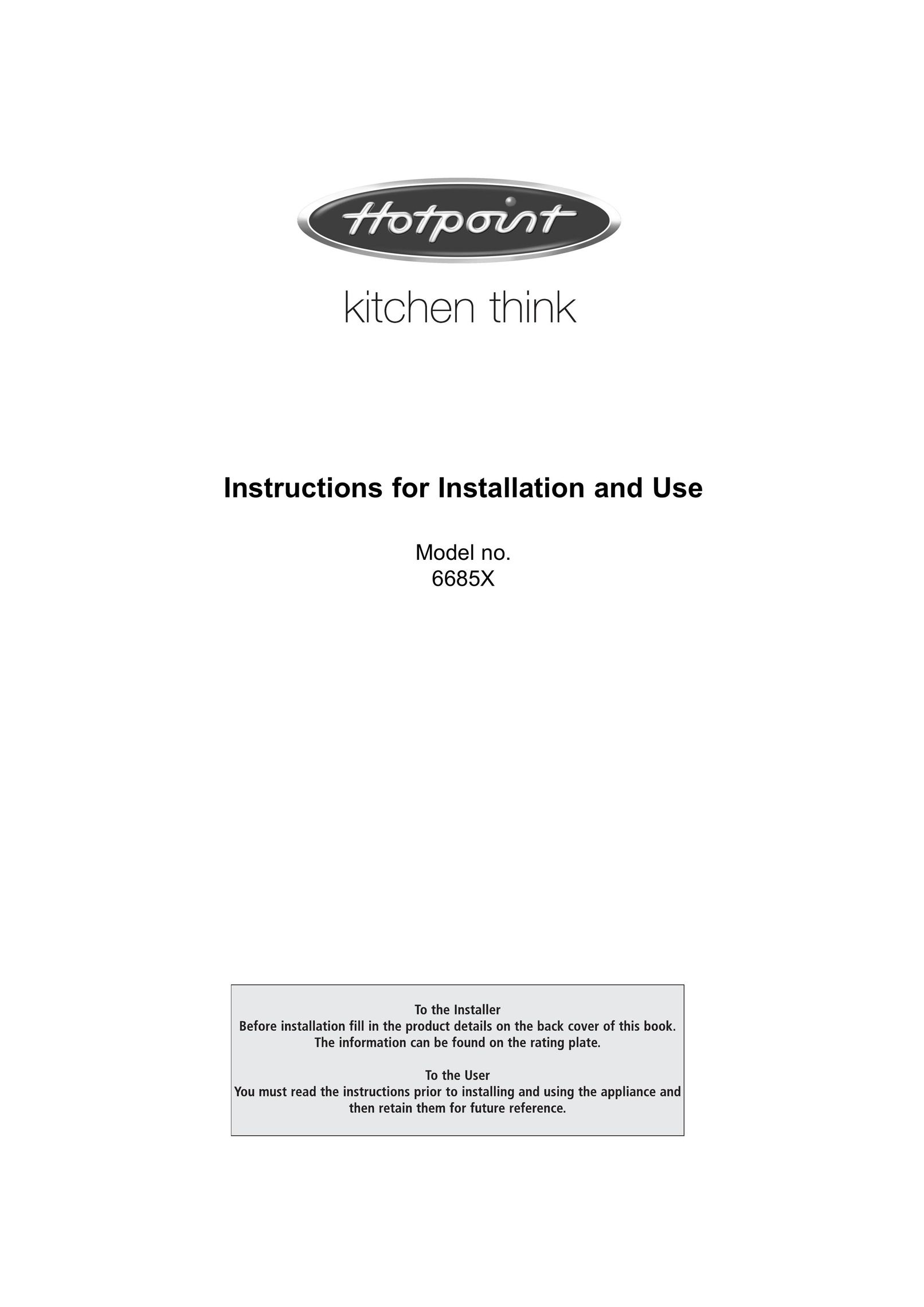 Hotpoint 6685X Microwave Oven User Manual