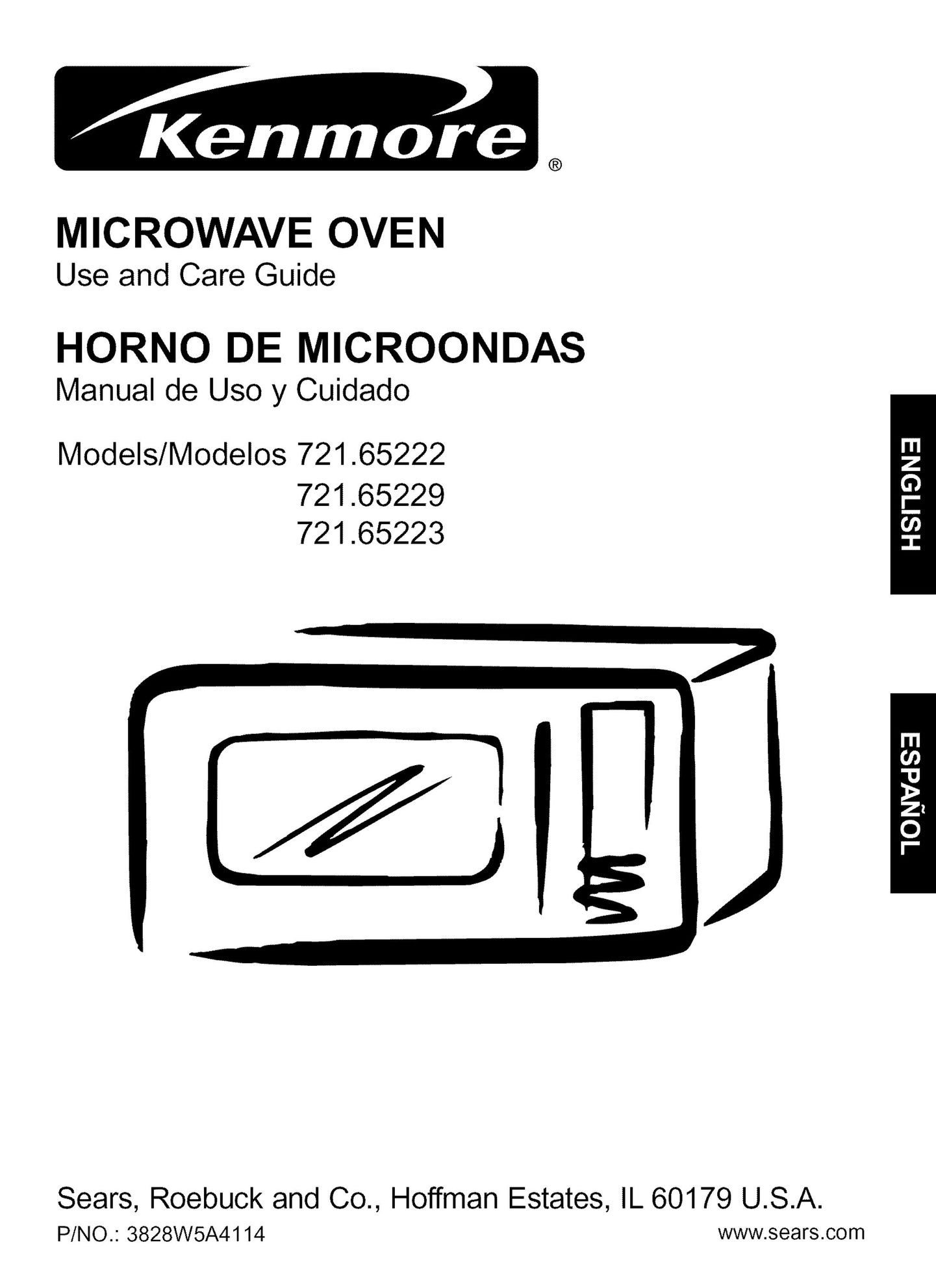 Kenmore 721.65223 Microwave Oven User Manual