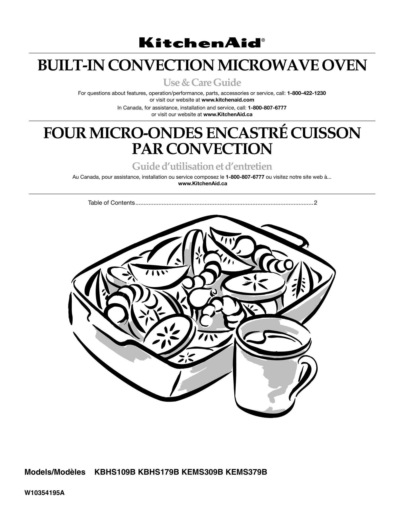 KitchenAid KBHS179B Microwave Oven User Manual