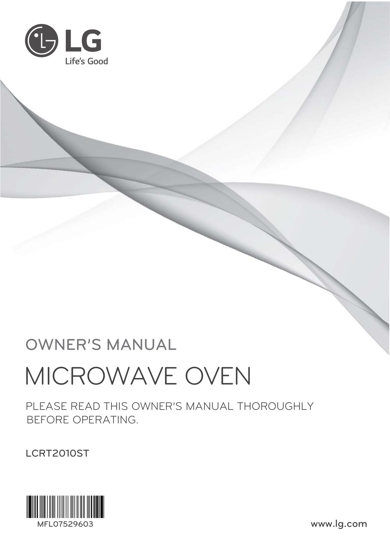 LG Electronics LCRT2010ST Microwave Oven User Manual