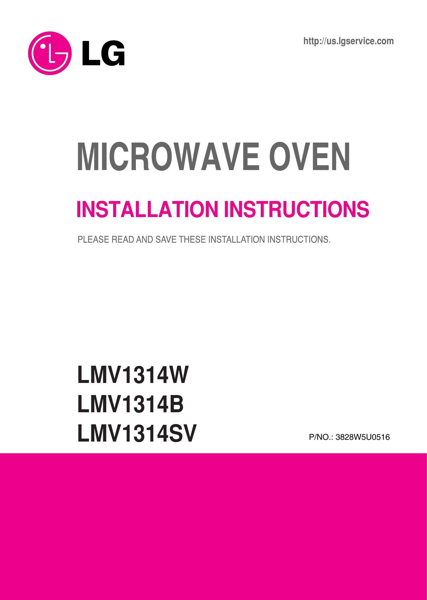 LG Electronics LMV1314B Microwave Oven User Manual